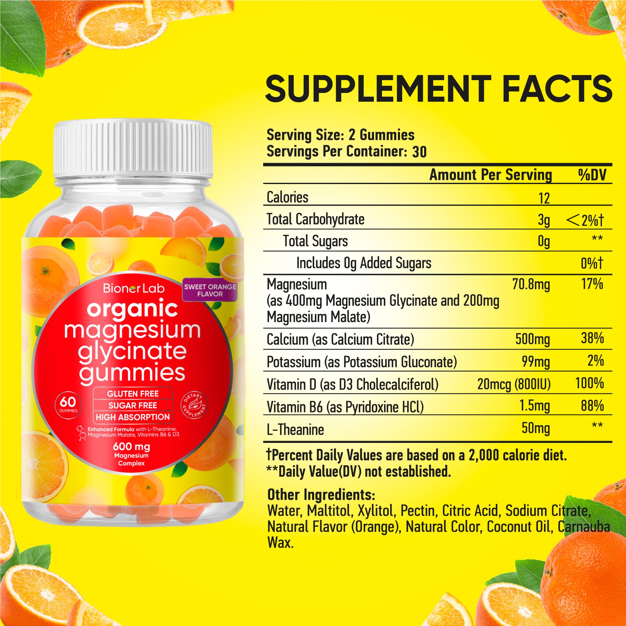 Foto 8 pulgar | Gomitas Masticables Con Glicinato De Magnesio Bionerlab 600 Mg Veganas - Venta Internacional.