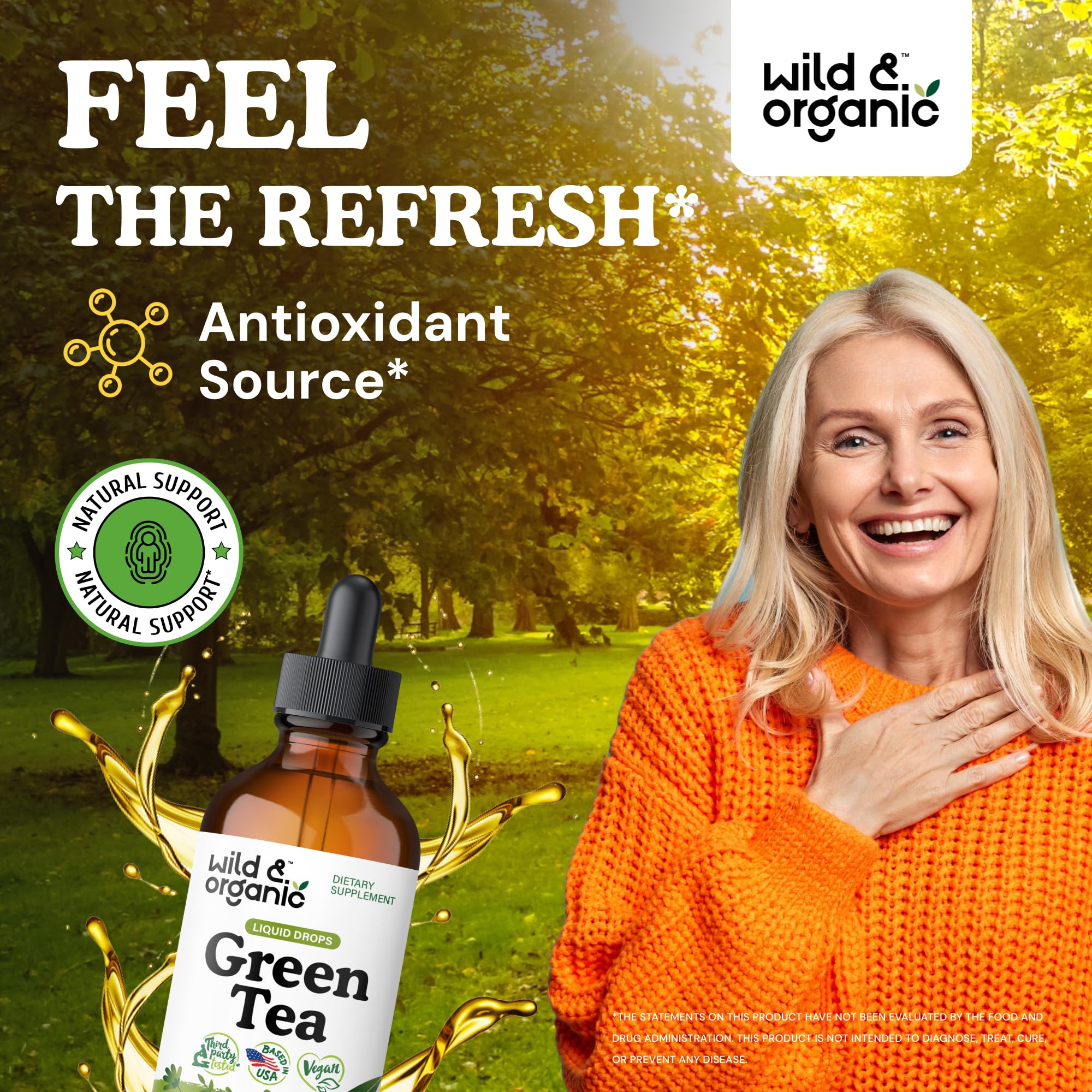Foto 2 | Extracto De Té Verde En Gotas Líquidas Wild & Organic  120 Ml  2 Meses - Venta Internacional.