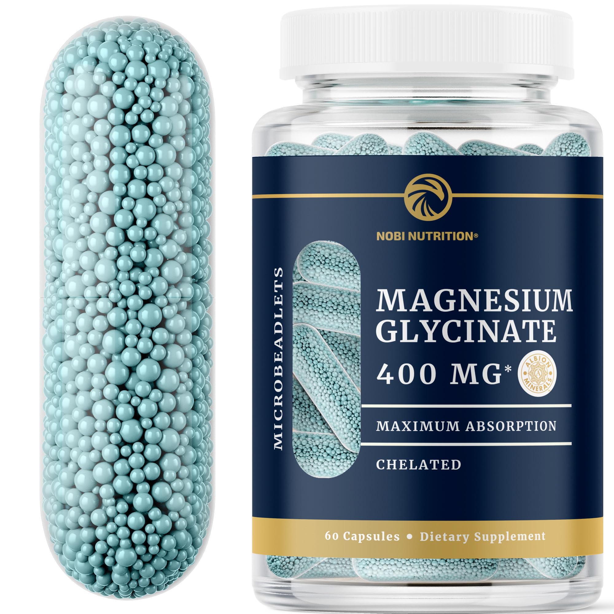 Foto 2 pulgar | Suplemento Nobi Nutrition Glicinato De Magnesio 400 Mg 60 Cápsulas - Venta Internacional.