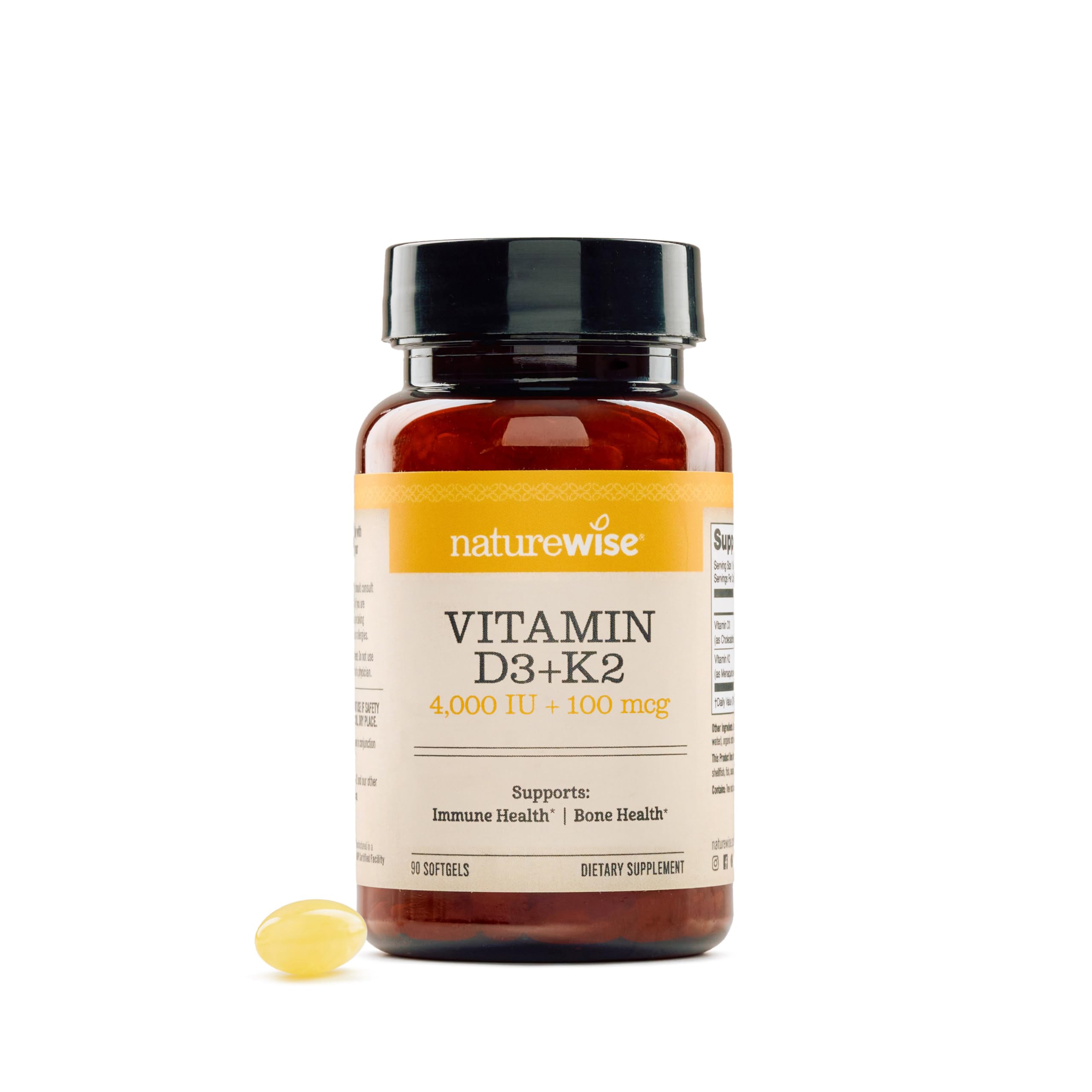 Foto 1 | Suplemento Naturewise De Vitamina D3 4000 Ui + K2 (mk7) 100 Mcg - Venta Internacional.