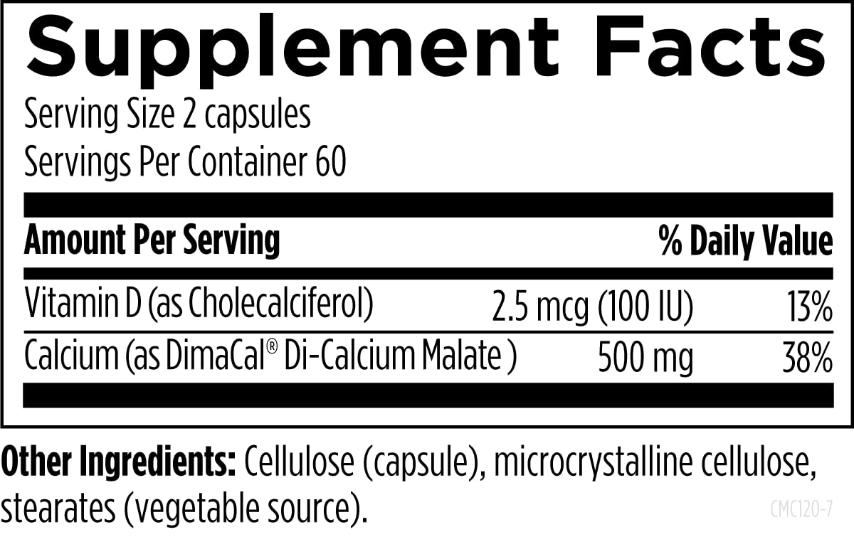 Foto 5 pulgar | Diseños De Suplementos Para La Salud Malato De Calcio 500 Mg - Venta Internacional.
