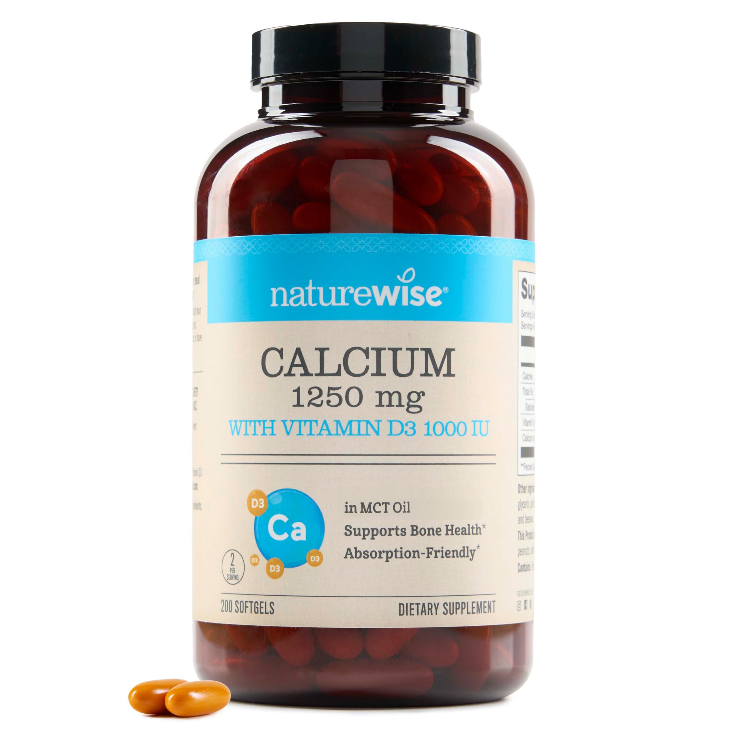 Foto 1 | Suplemento Naturewise Calcio 1250 Mg Más Vitamina D3 1000 Ui - Venta Internacional.