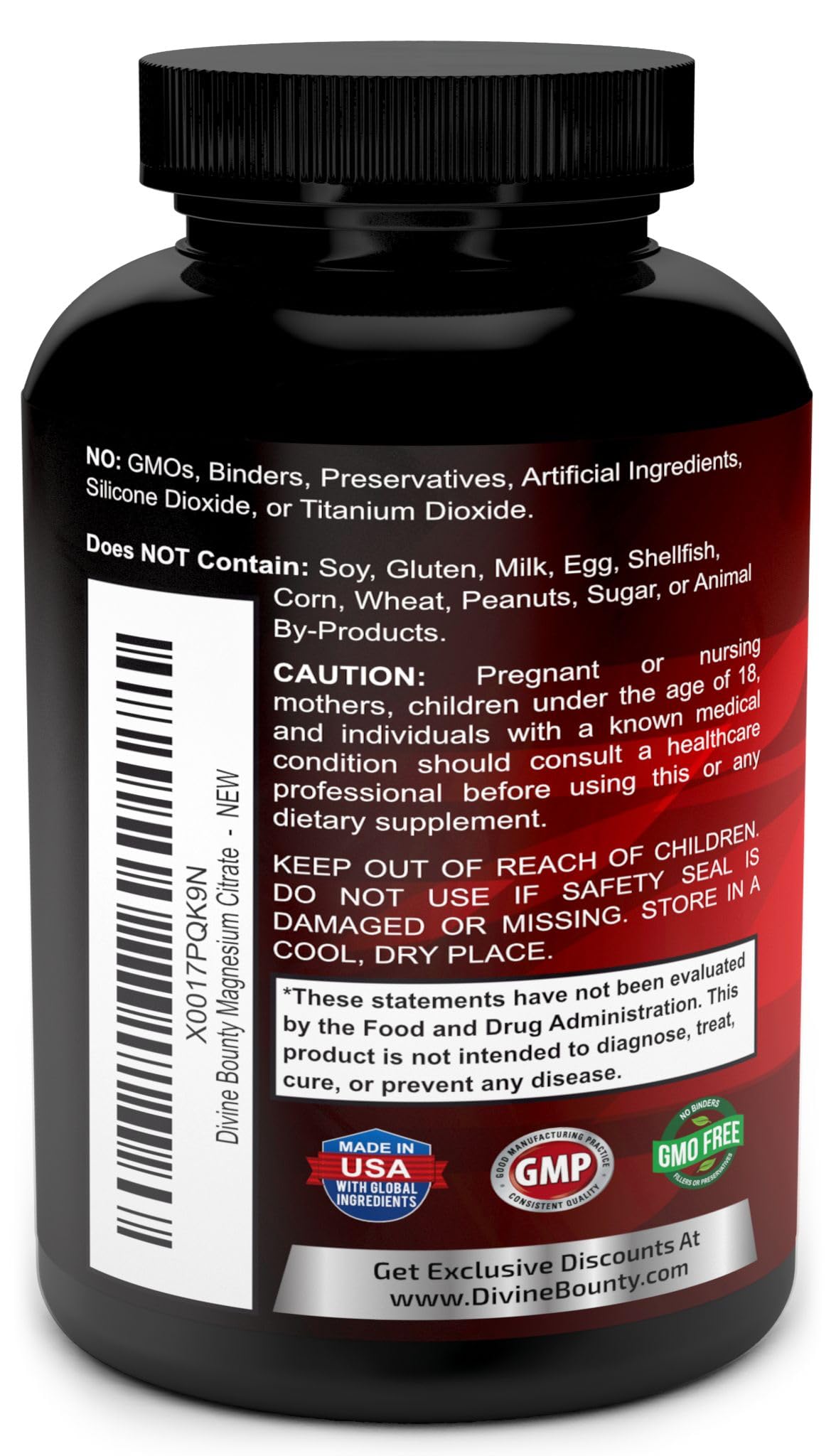 Foto 4 pulgar | Suplemento De Magnesio Divine Bounty 1300 Mg 120 Cápsulas - Venta Internacional.
