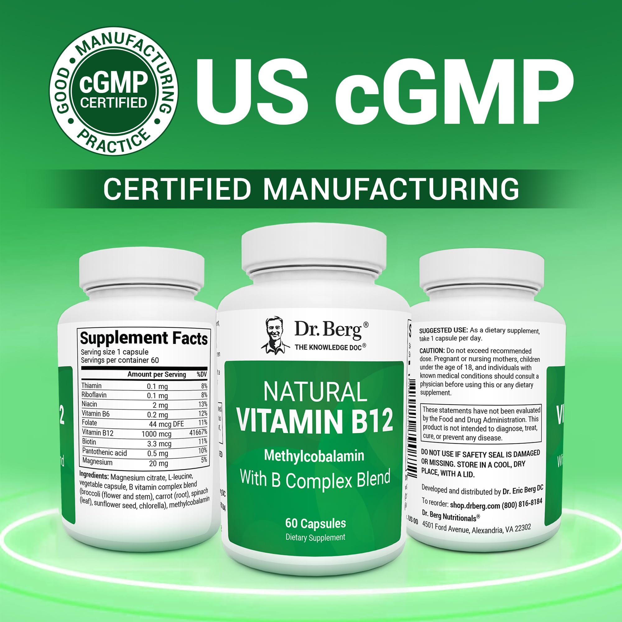 Foto 6 pulgar | Suplemento Dr. Berg De Vitamina B12 Natural De 1000 Mcg Con Complejo B - Venta Internacional.