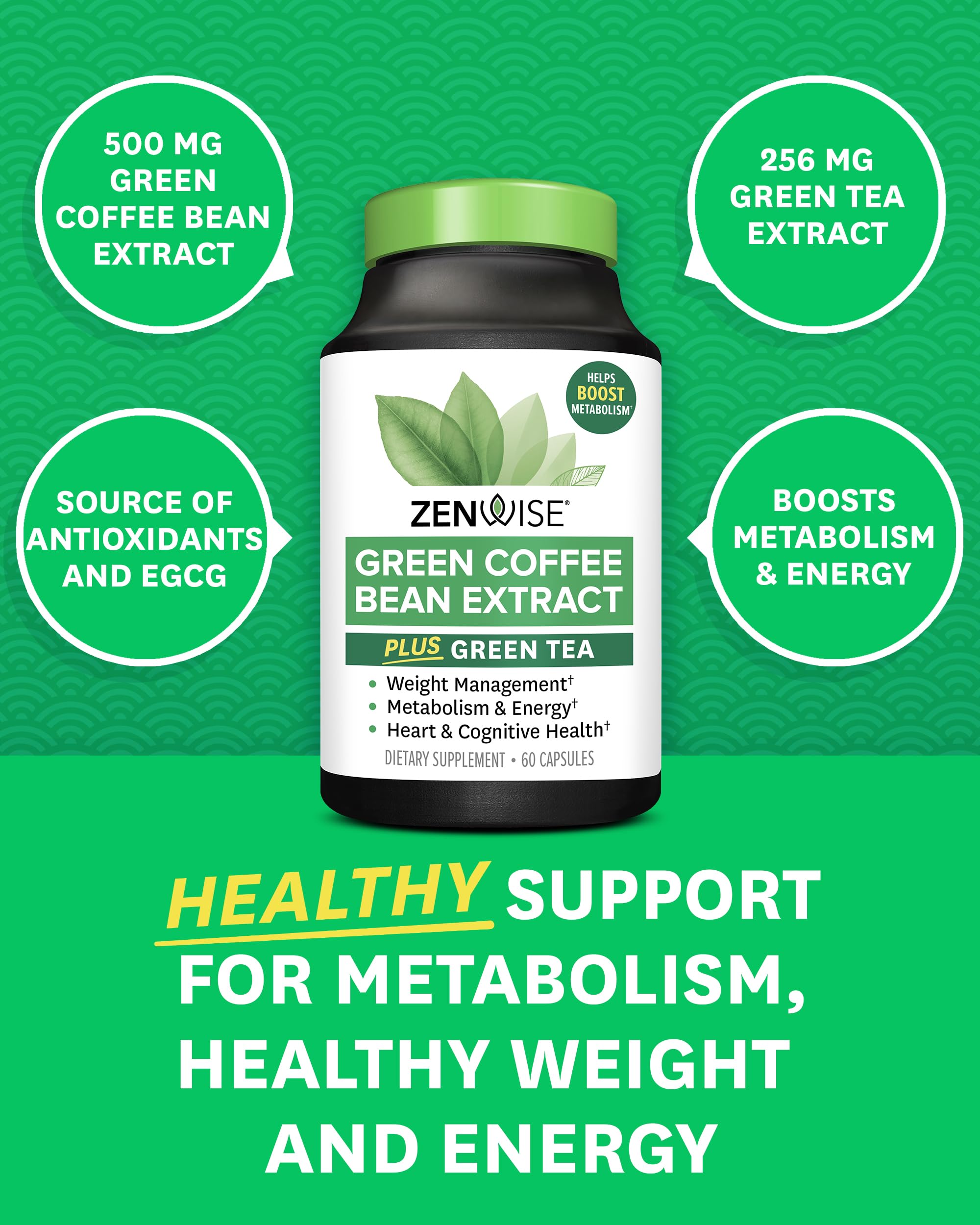 Foto 4 pulgar | Complemente El Extracto De Té Verde De Zenwise Health Con Café Verde - Venta Internacional.