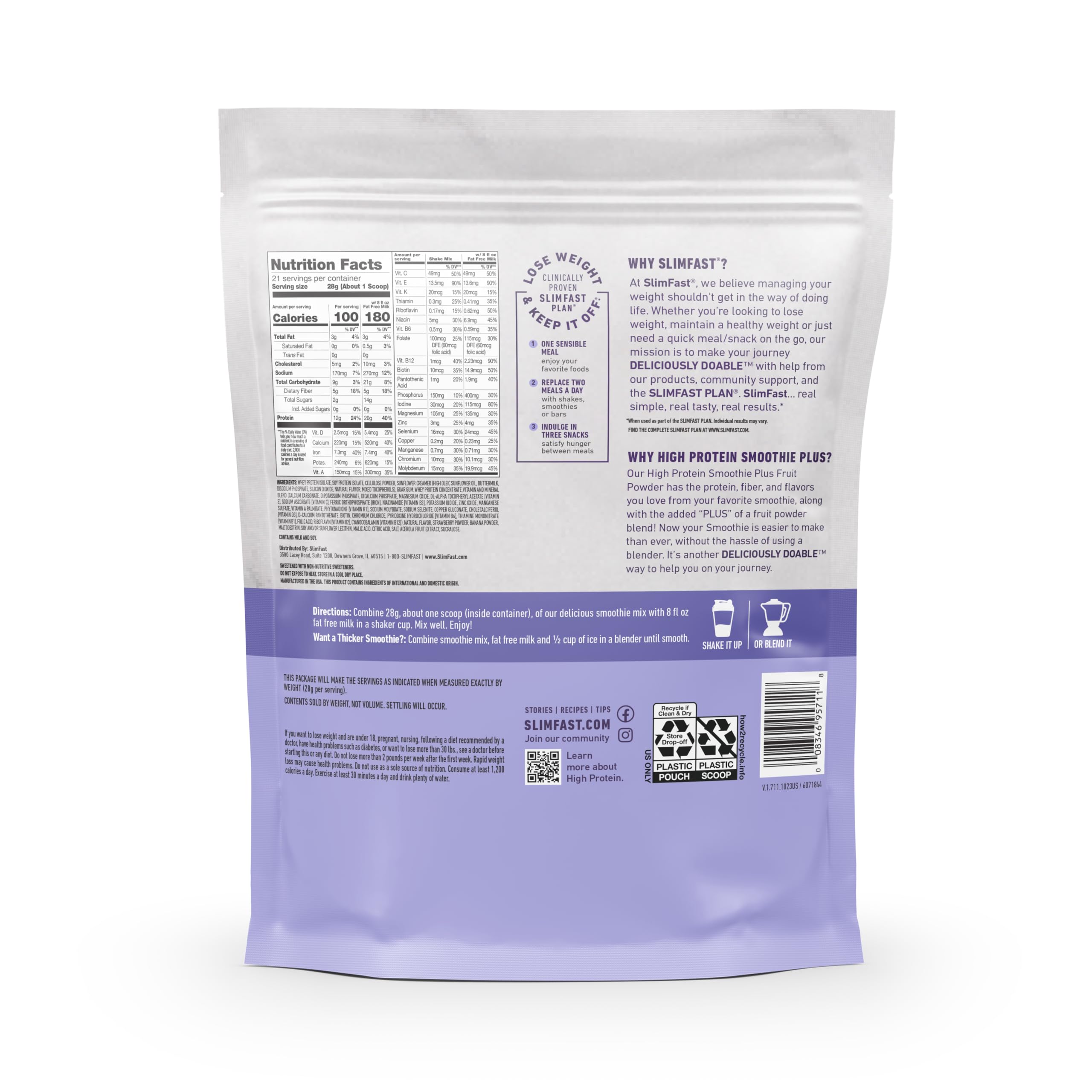 Foto 7 | Polvo Sustitutivo De Comidas Slimfast Con Alto Contenido De Proteínas  Fresa Y Plátano - Venta Internacional.
