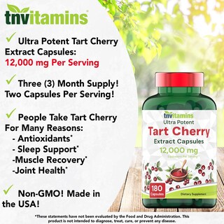 Foto 3 | Suplemento De Vitaminas En Cápsulas De Cereza Ácida 1200 Mg 180 Unidades - Venta Internacional.