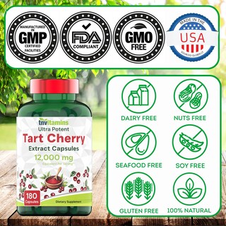 Foto 4 | Suplemento De Vitaminas En Cápsulas De Cereza Ácida 1200 Mg 180 Unidades - Venta Internacional.