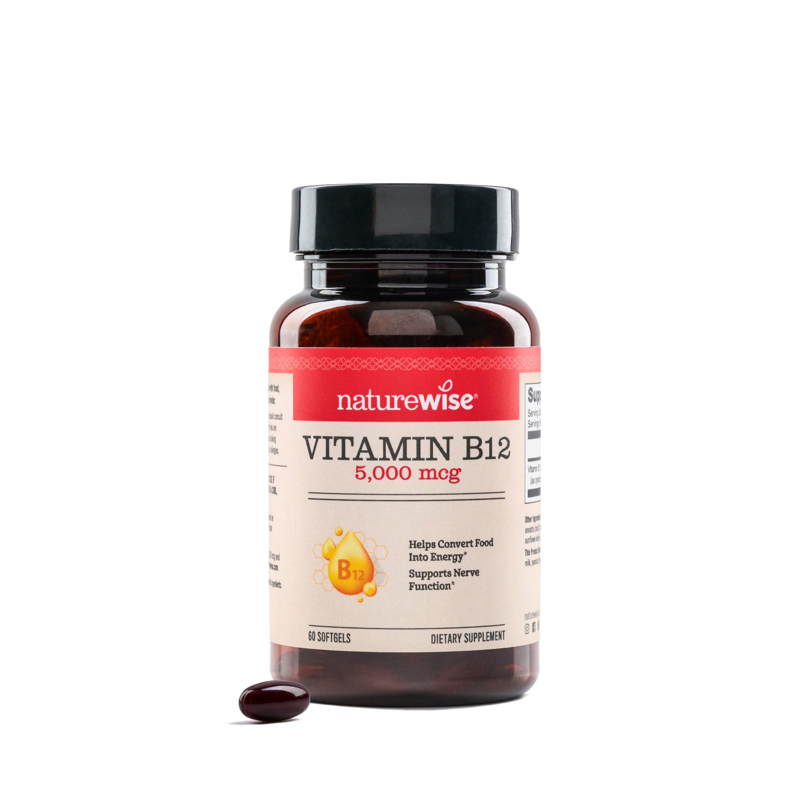 Foto 2 pulgar | Suplemento Naturewise De Vitamina B12  5000 Mcg  Extra Fuerte  60 Cápsulas Blandas - Venta Internacional.