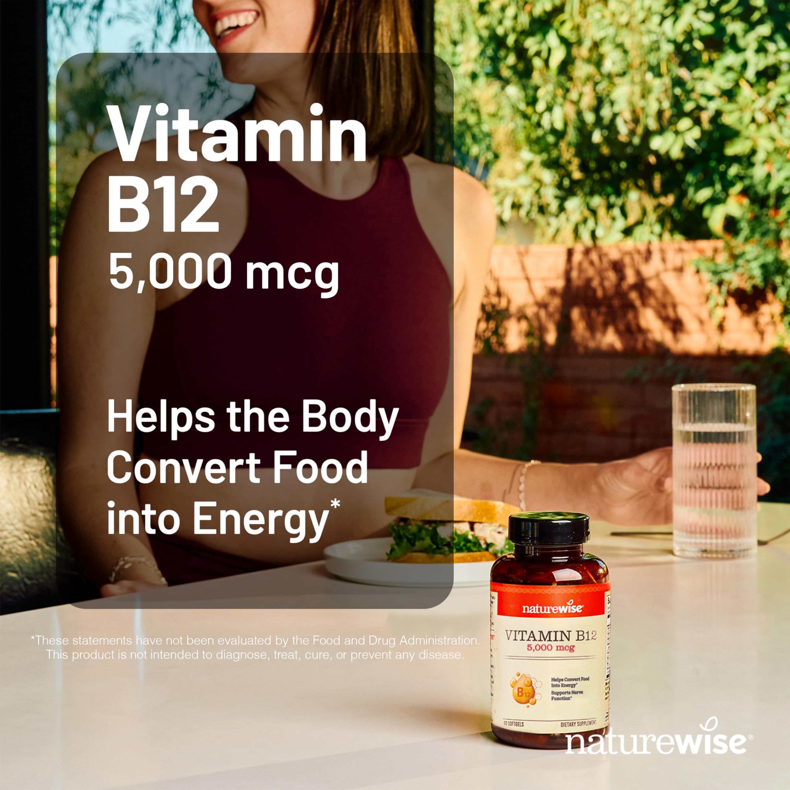 Foto 3 pulgar | Suplemento Naturewise De Vitamina B12  5000 Mcg  Extra Fuerte  60 Cápsulas Blandas - Venta Internacional.