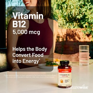 Foto 2 | Suplemento Naturewise De Vitamina B12 5000 Mcg Extra Fuerte 60 Cápsulas Blandas - Venta Internacional.