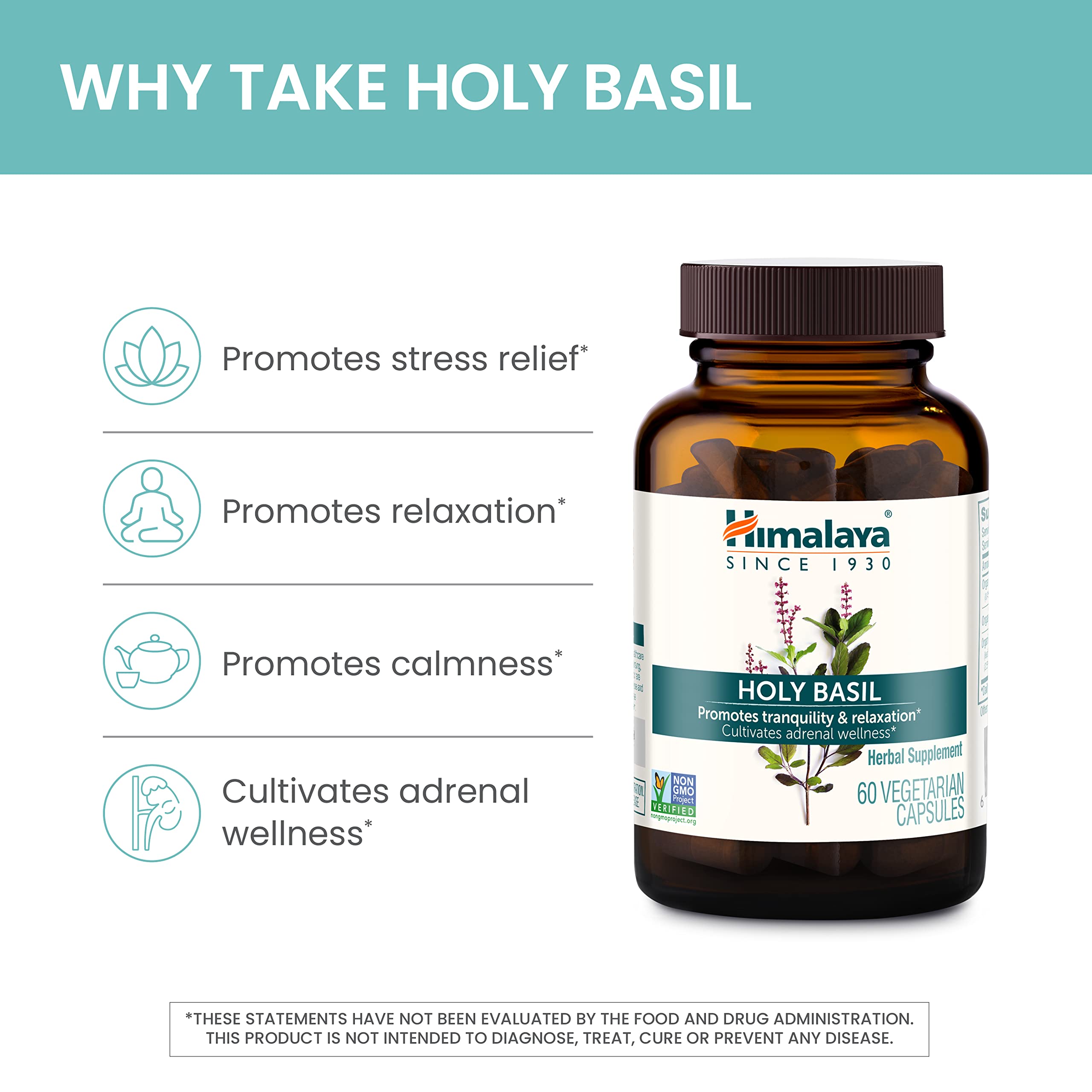 Foto 5 pulgar | Suplemento Himalaya Holy Basil Tulsi 720 Mg 60 Cápsulas - Venta Internacional.