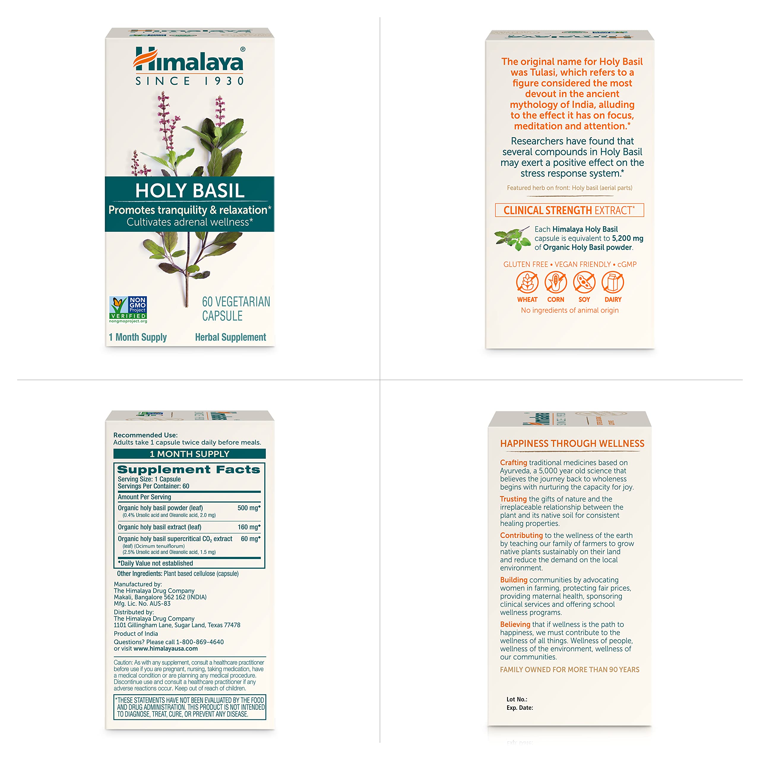 Foto 8 pulgar | Suplemento Himalaya Holy Basil Tulsi 720 Mg 60 Cápsulas - Venta Internacional.
