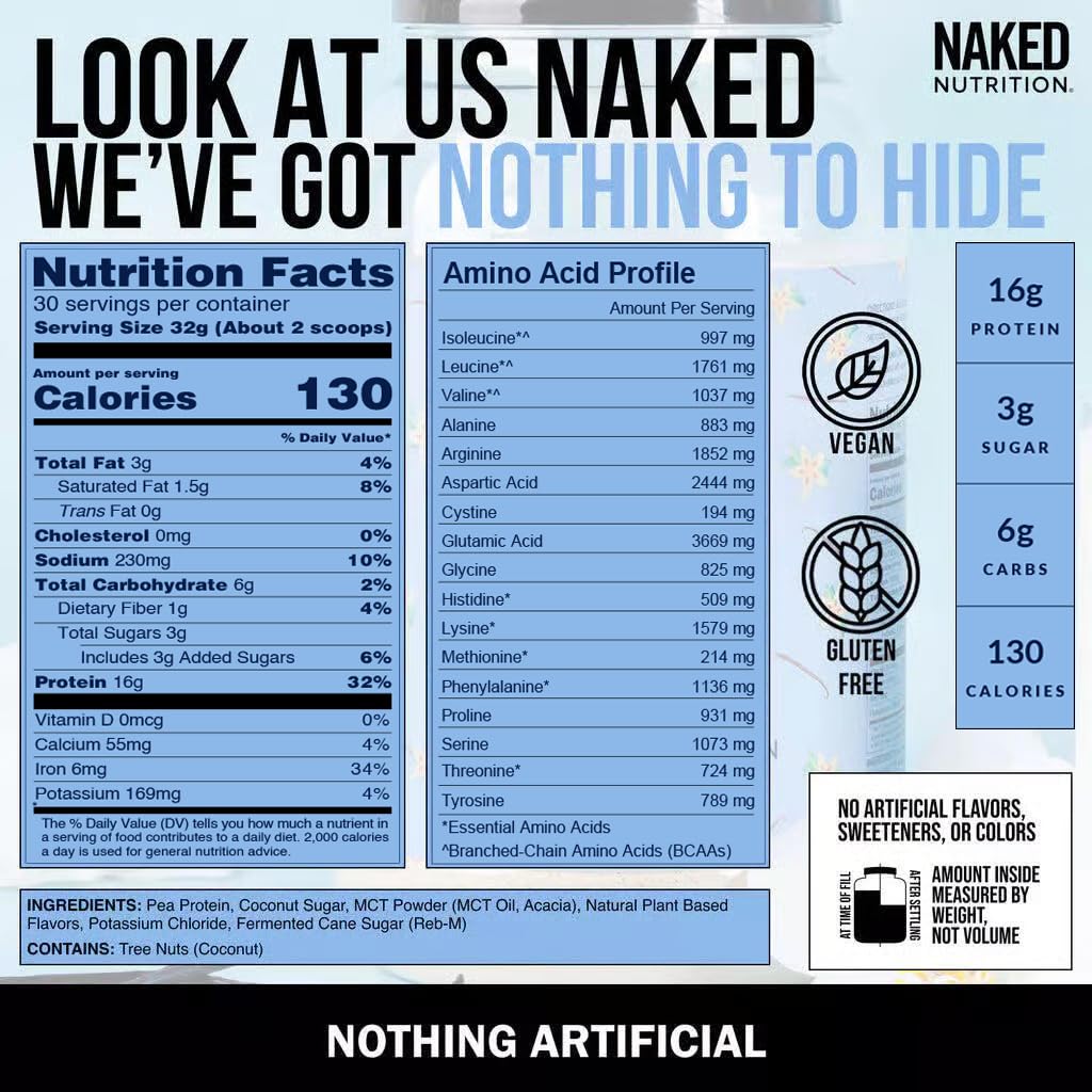 Foto 6 pulgar | Batido De Proteínas Naked Shake De Vainilla A Base De Plantas  30 Porciones - Venta Internacional.