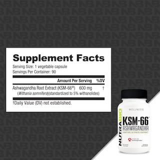 Foto 6 | Suplemento Herbal Nutrabio Ashwagandha Ksm-66 600 Mg 90 Cápsulas - Venta Internacional.