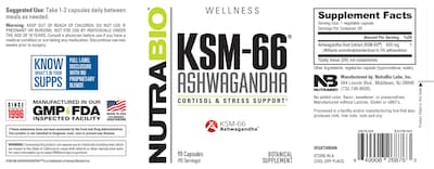 Foto 7 | Suplemento Herbal Nutrabio Ashwagandha Ksm-66 600 Mg 90 Cápsulas - Venta Internacional.