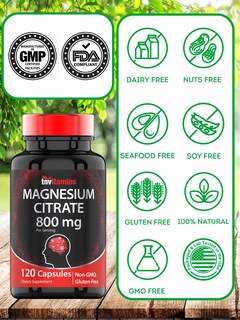 Foto 7 | Suplemento Tnvitamins Citrato De Magnesio 800 Mg 120 Cápsulas - Venta Internacional.