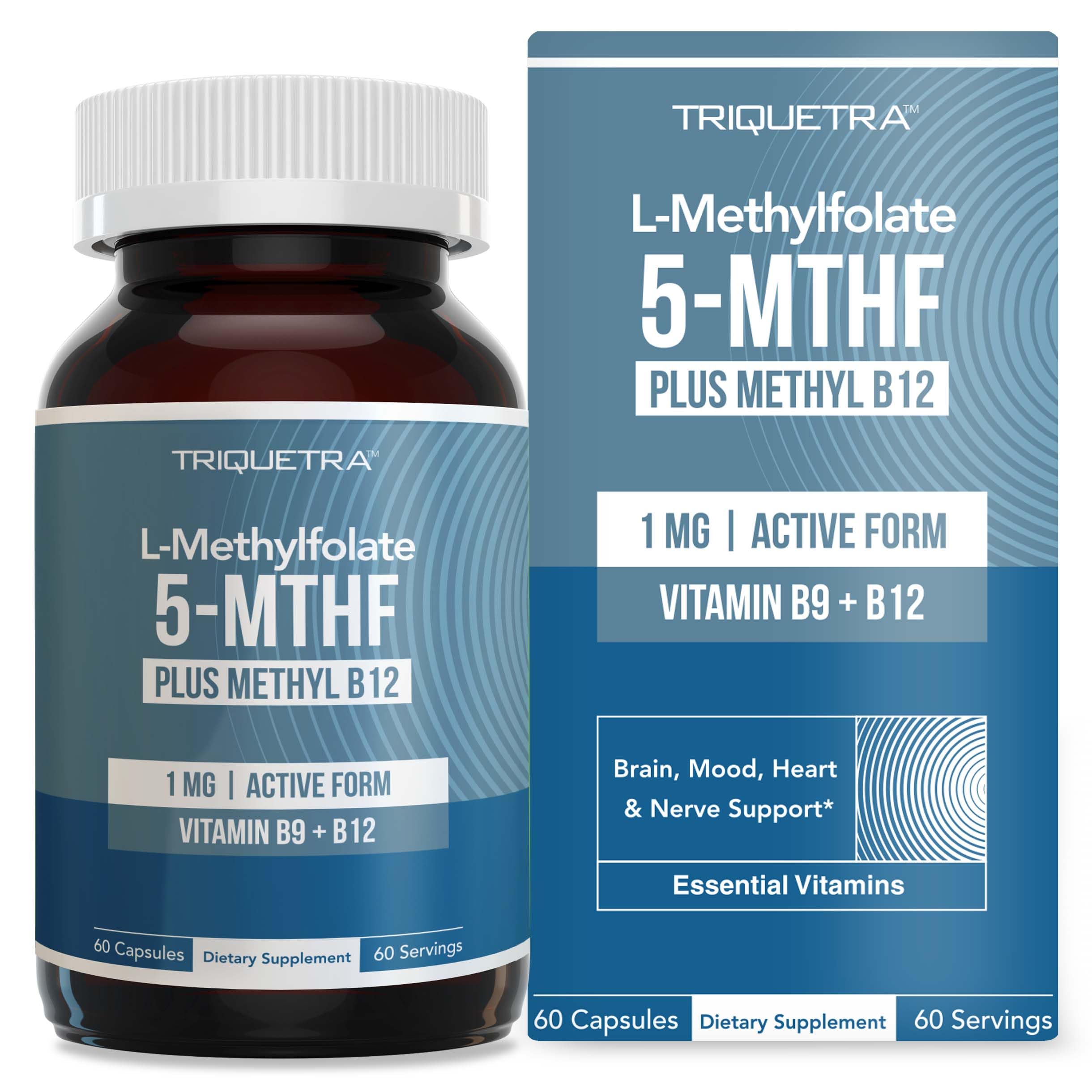 Foto 2 pulgar | Suplemento Triquetra Health L Metil Folato 1000 Mcg + B12 60 Cápsulas - Venta Internacional.
