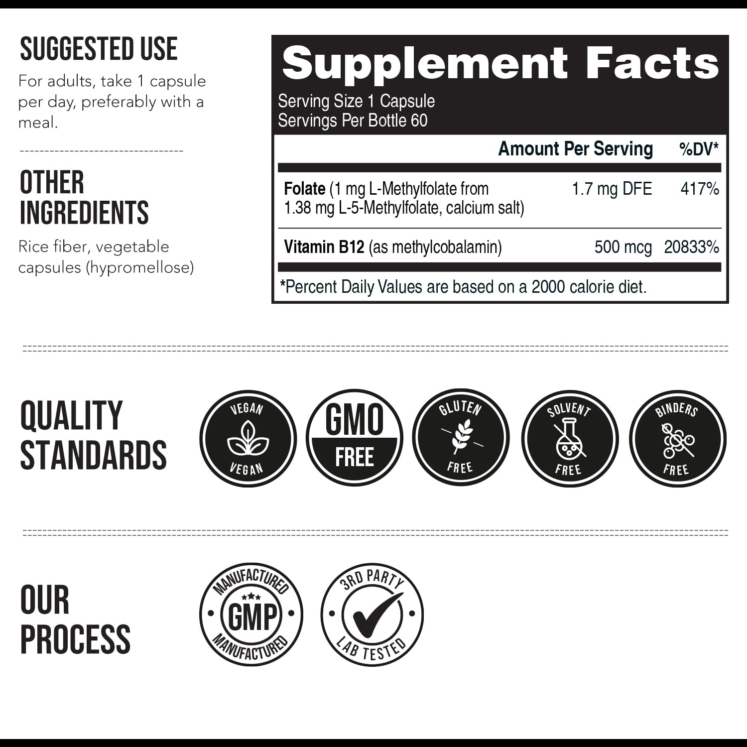 Foto 7 pulgar | Suplemento Triquetra Health L Metil Folato 1000 Mcg + B12 60 Cápsulas - Venta Internacional.