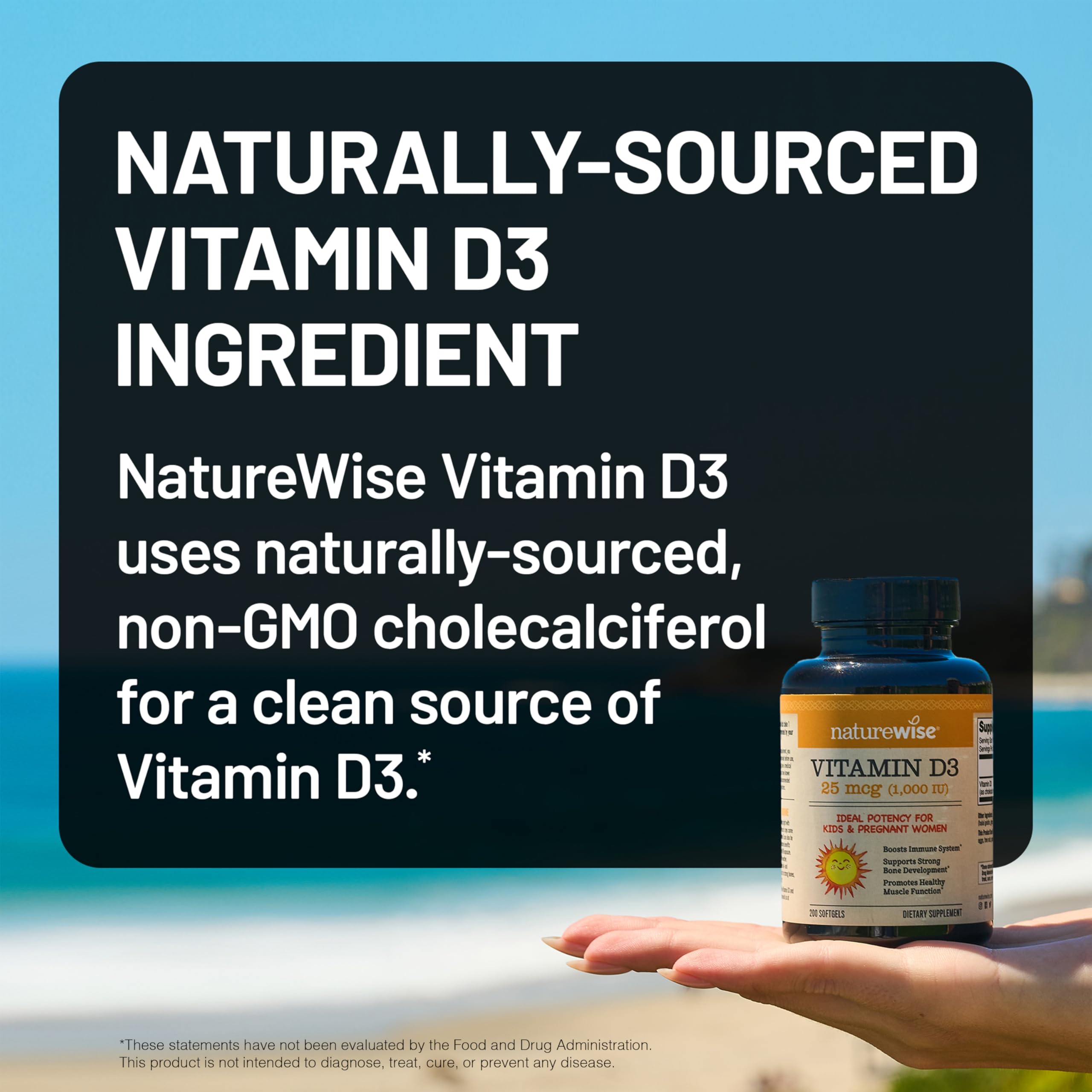 Foto 4 | Suplemento Naturewise De Vitamina D3 De 1000 Ui Para 200 Días  200 Unidades - Venta Internacional.