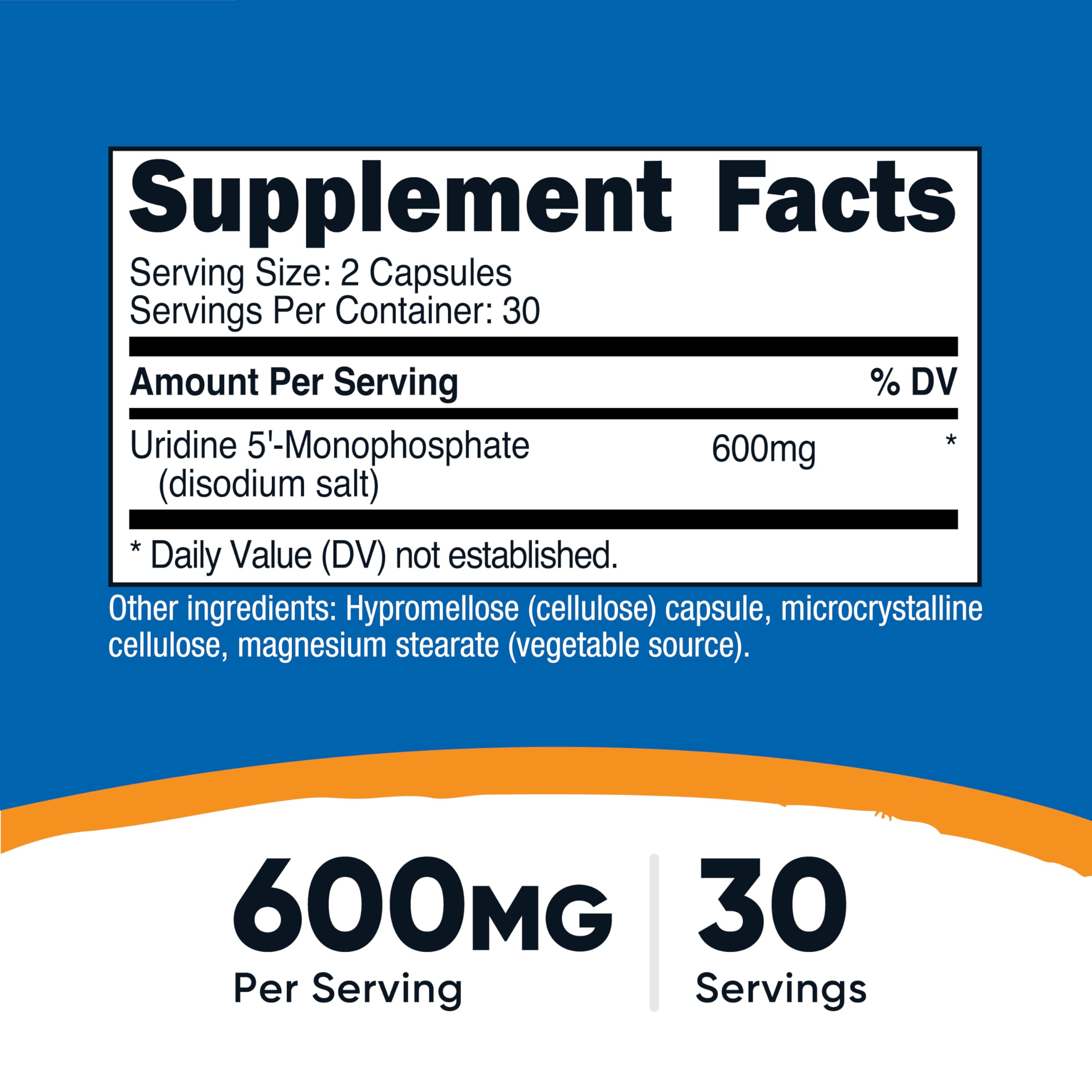 Foto 3 pulgar | Suplemento Nutricost De Monofosfato De Uridina 600 Mg 60 Cápsulas - Venta Internacional.