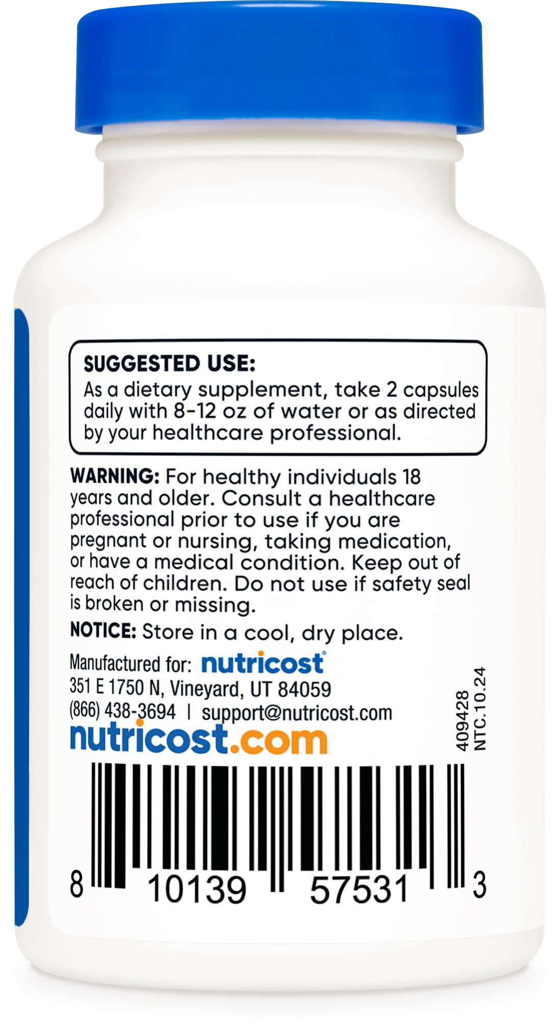 Foto 5 pulgar | Suplemento Nutricost De Monofosfato De Uridina 600 Mg 60 Cápsulas - Venta Internacional.