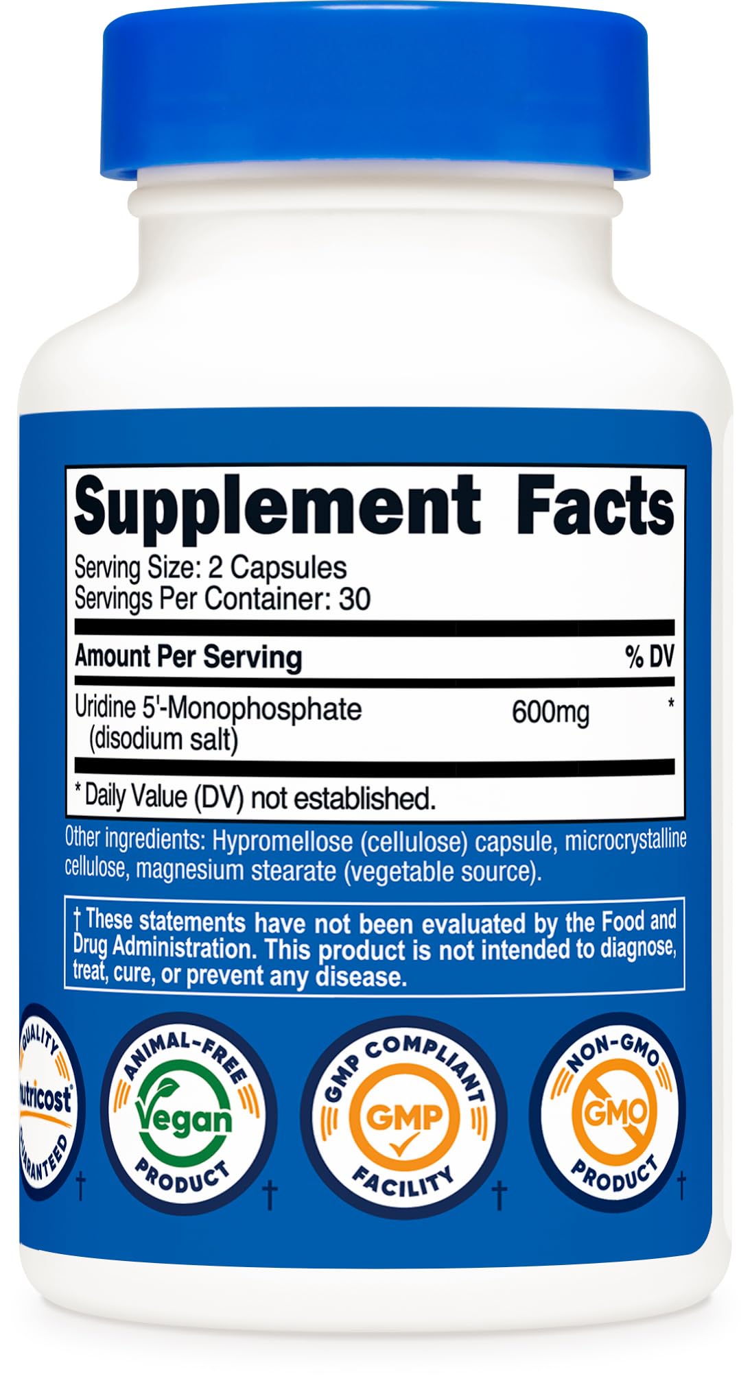Foto 6 pulgar | Suplemento Nutricost De Monofosfato De Uridina 600 Mg 60 Cápsulas - Venta Internacional.