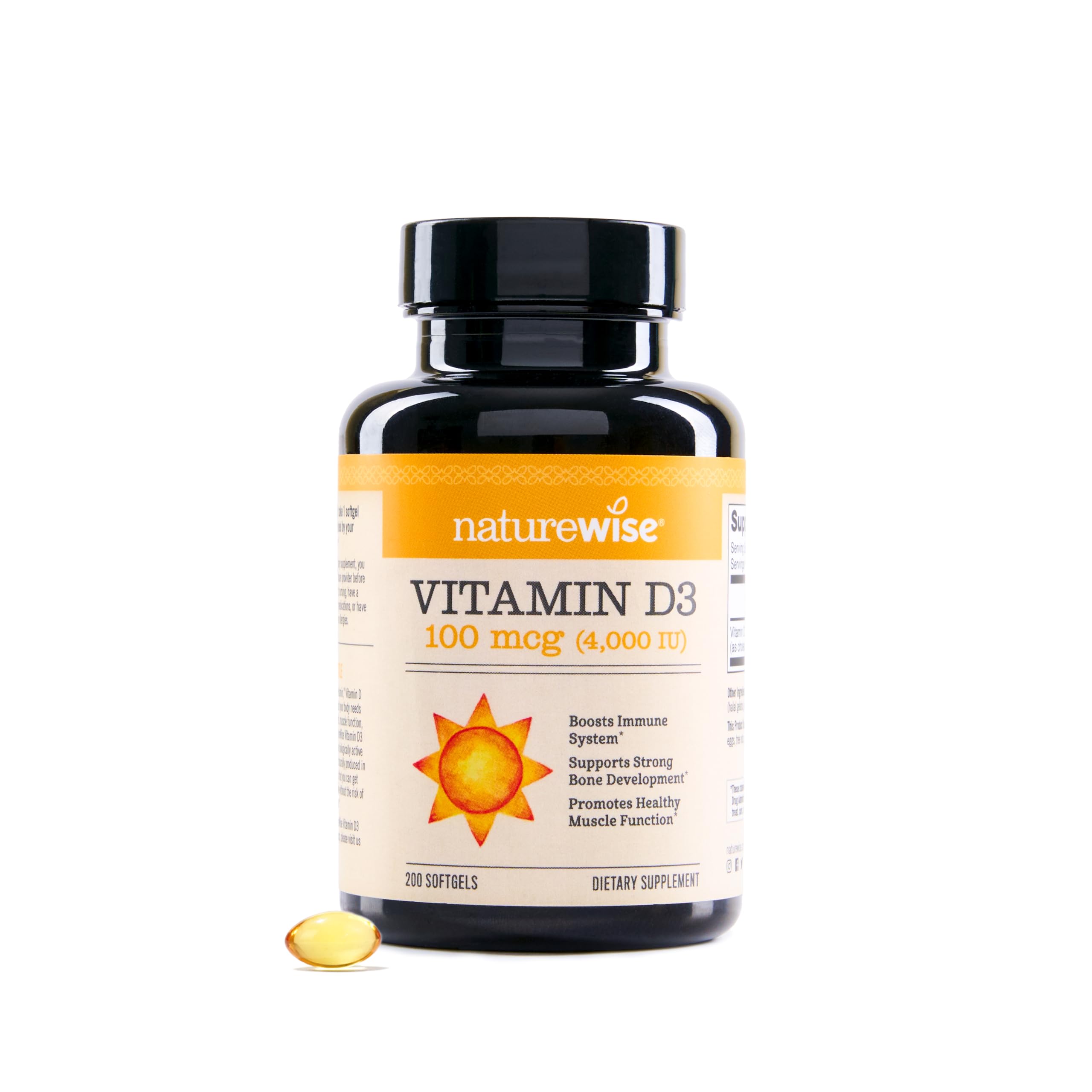 Foto 1 | Suplemento De Vitamina D3 Naturewise  4000 Ui  Suministro Para 200 Días  200 Unidades - Venta Internacional.