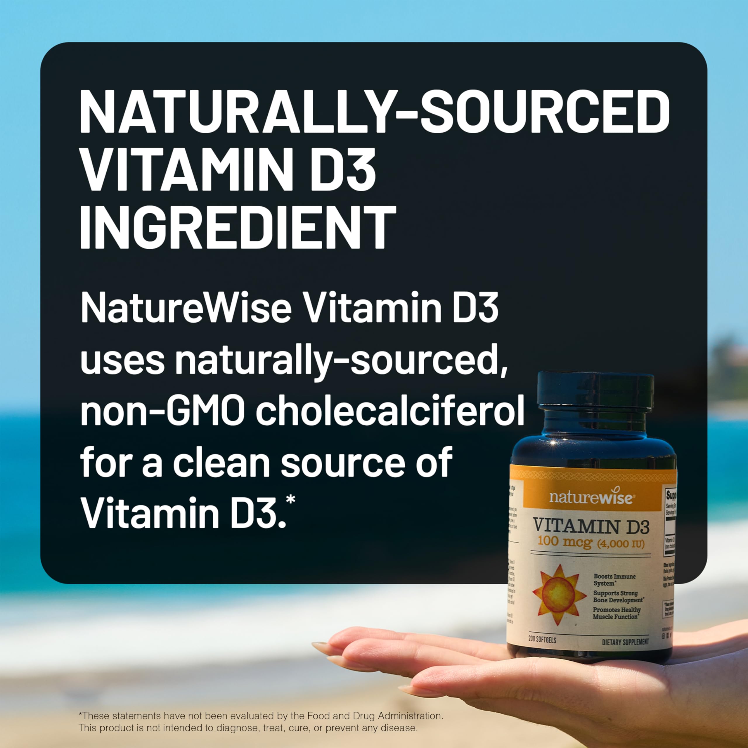 Foto 4 | Suplemento De Vitamina D3 Naturewise  4000 Ui  Suministro Para 200 Días  200 Unidades - Venta Internacional.