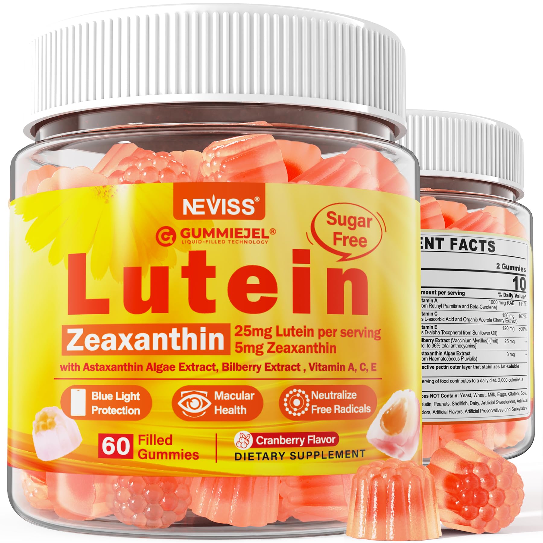 Foto 2 pulgar | Suplementos: Gomitas Neviss  Luteína  Zeaxantina  25 Mg  Más Vitaminas - Venta Internacional.
