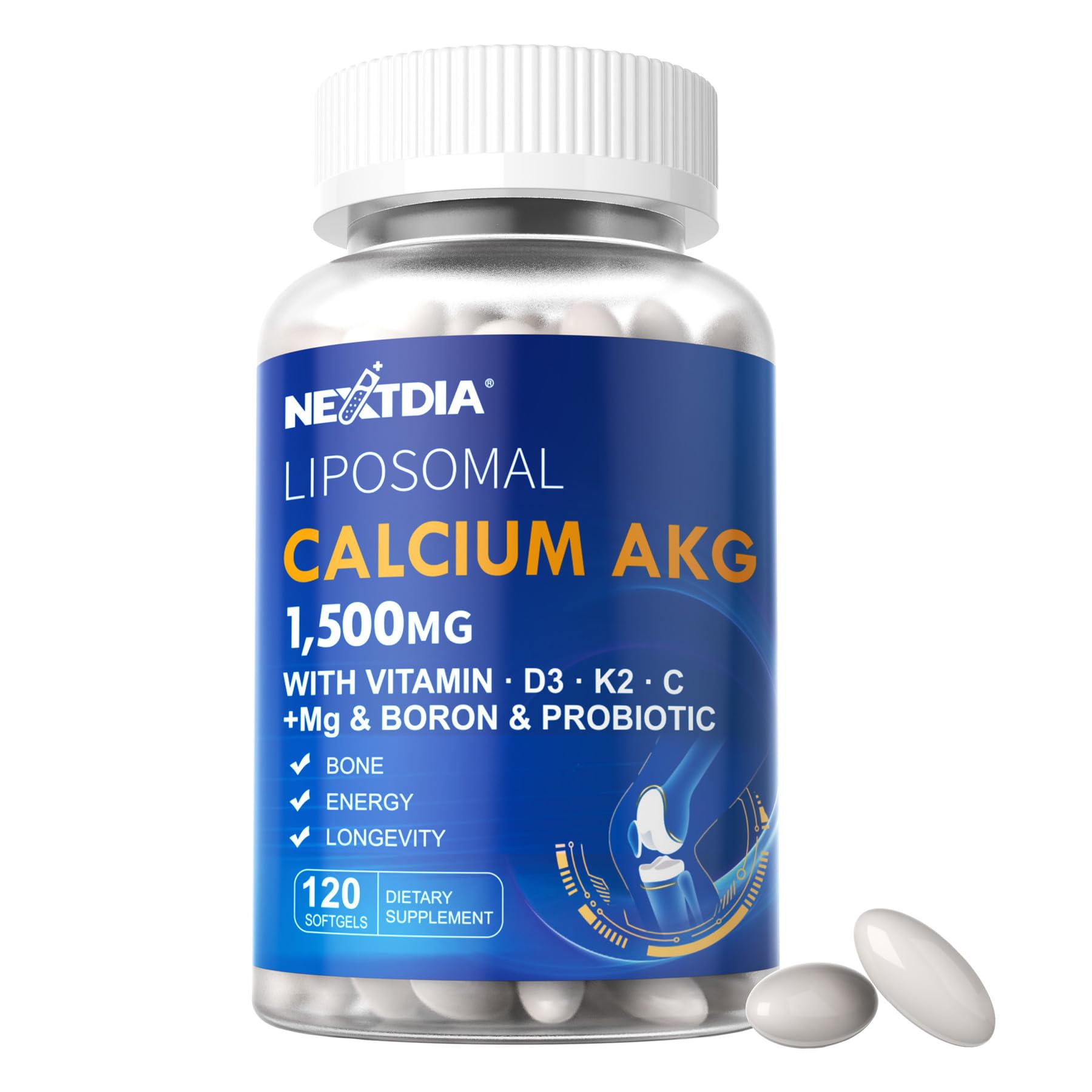 Foto 2 pulgar | Suplemento De Calcio Akg Nextdia 1500 Mg Con Vitamina D3 Y K2 120 Ml - Venta Internacional.