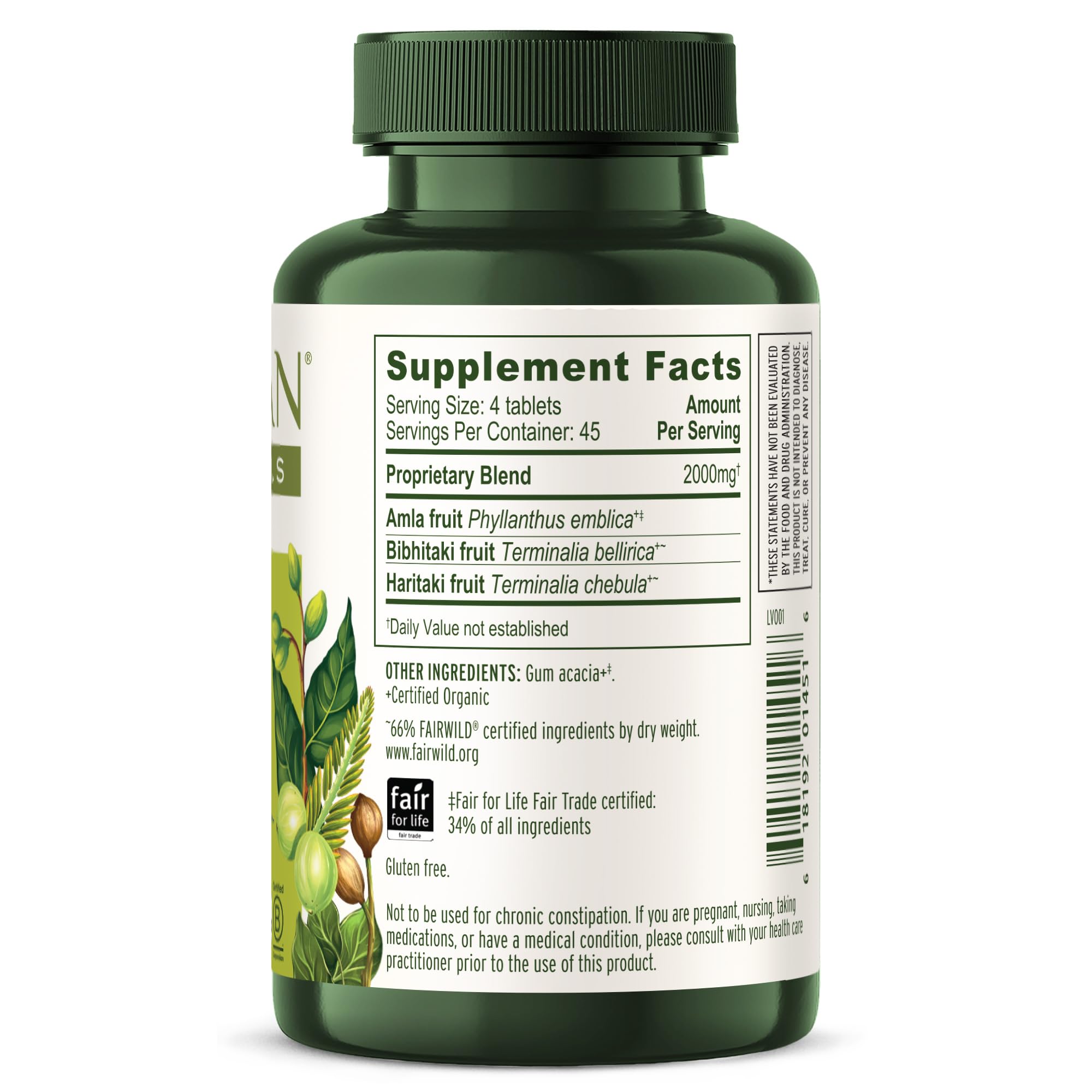 Foto 4 pulgar | Triphala Tablets Banyan Botanicals Organic 180 Comprimidos - Venta Internacional.