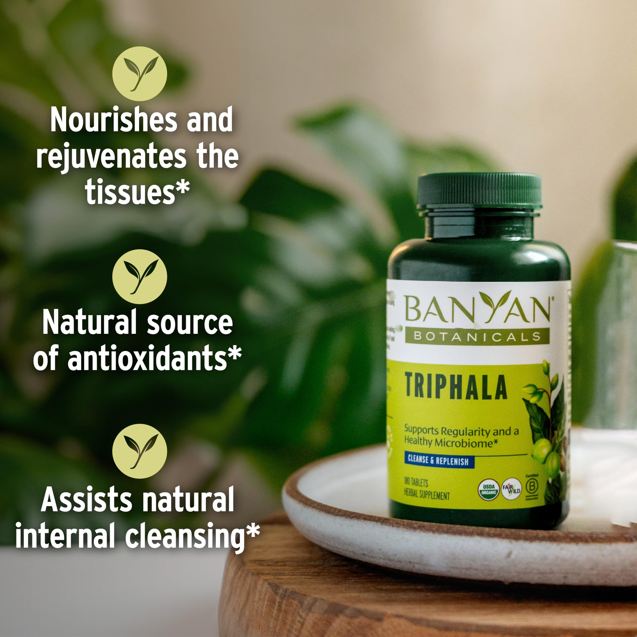 Foto 5 pulgar | Triphala Tablets Banyan Botanicals Organic 180 Comprimidos - Venta Internacional.