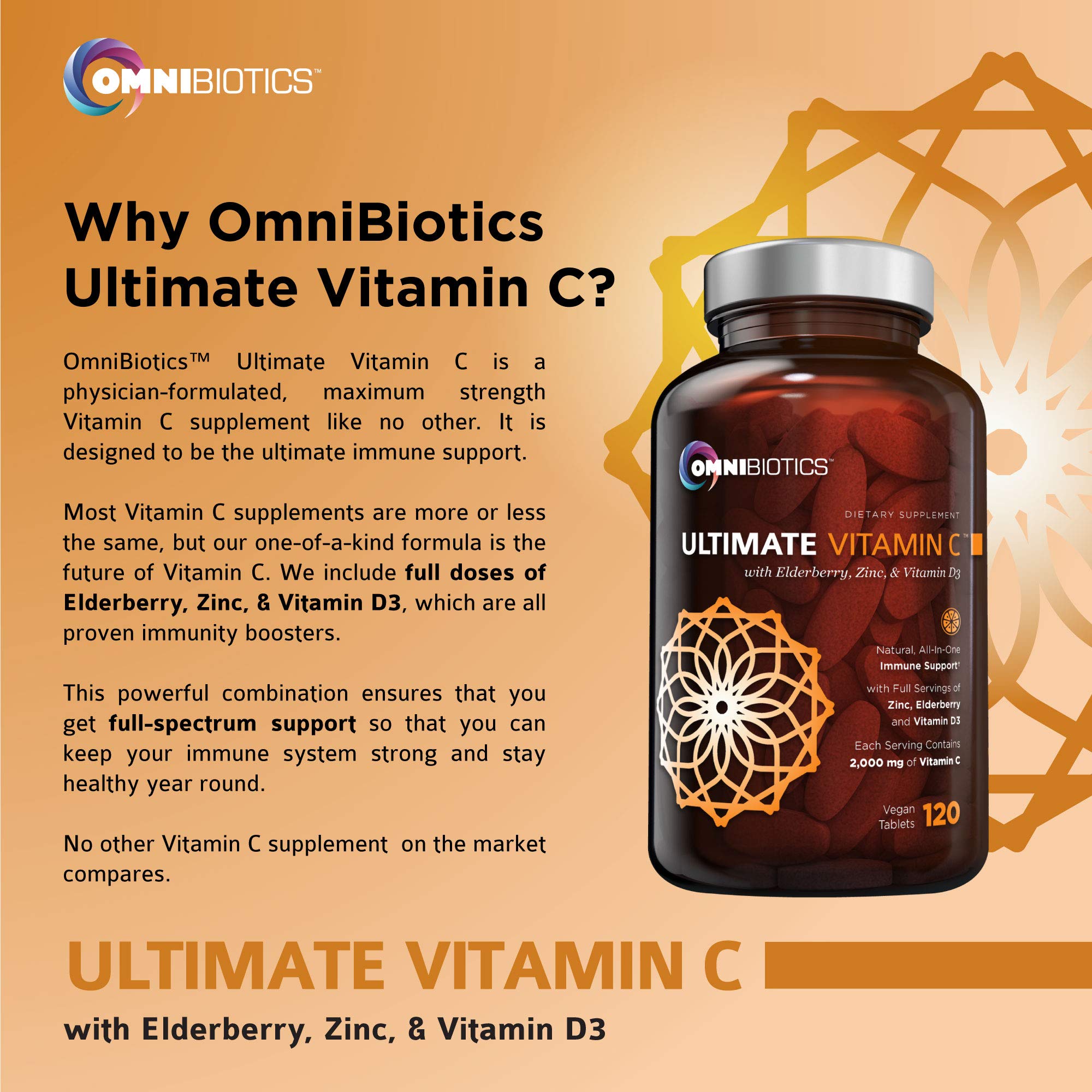 Foto 7 pulgar | Suplemento Omnibiotics Ultimate Vitamina C 2000 Mg Con Zinc 120 Comprimidos - Venta Internacional.