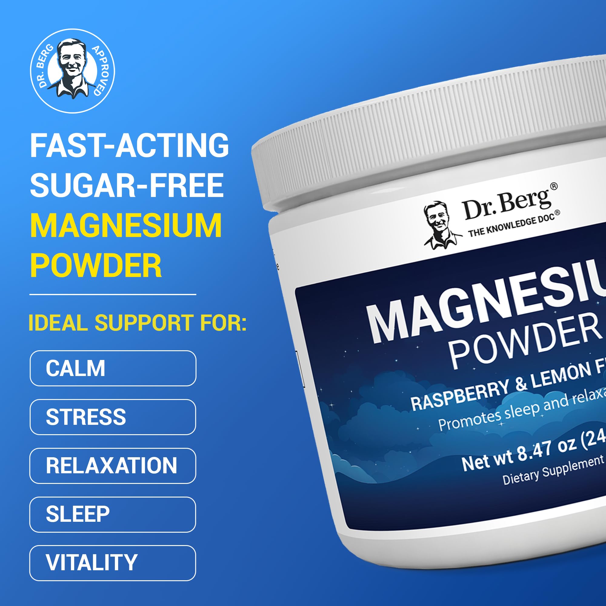 Foto 2 | Glicinato De Magnesio En Polvo Dr. Berg Con Vitamina D3 Y Zinc - Venta Internacional.