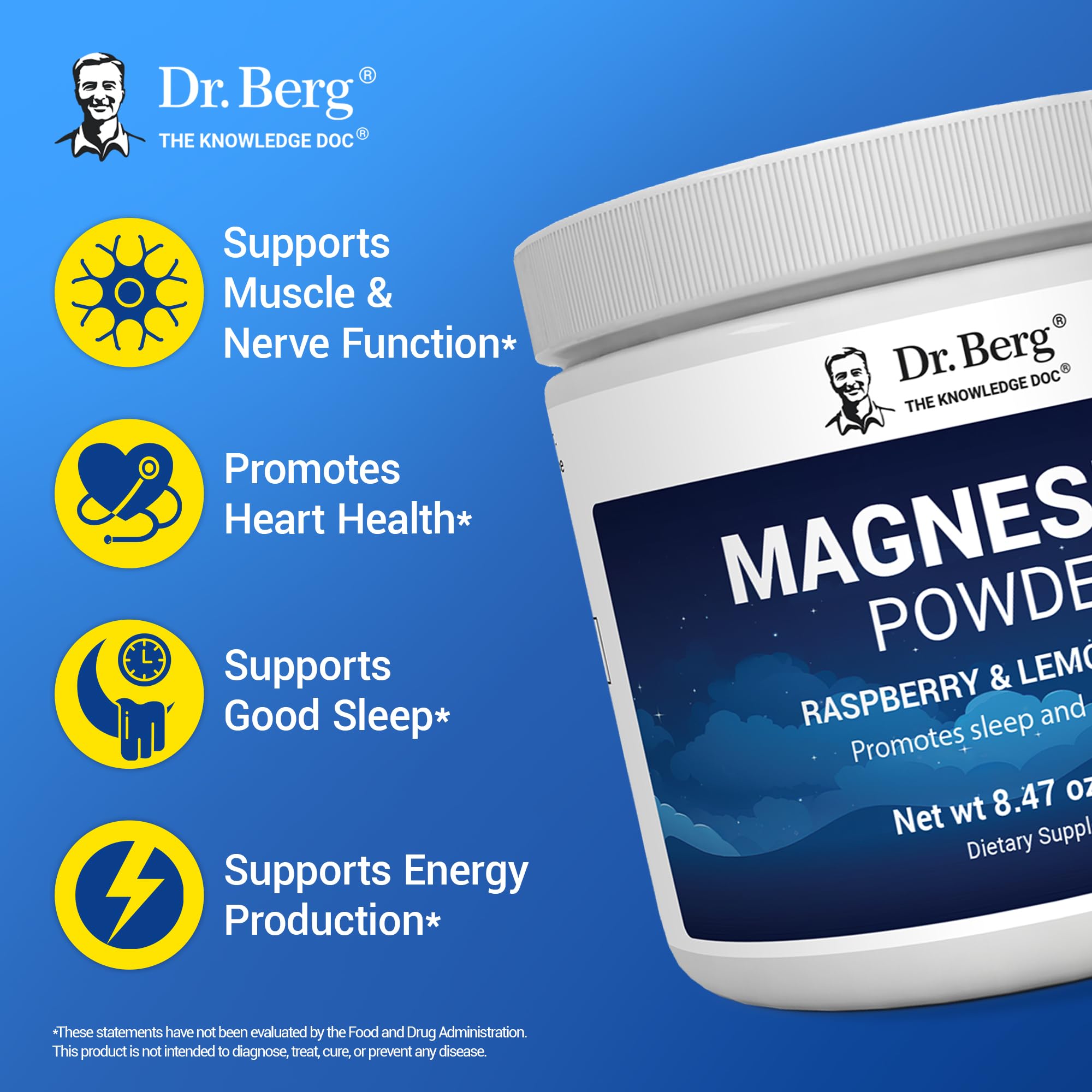 Foto 4 pulgar | Glicinato De Magnesio En Polvo Dr. Berg Con Vitamina D3 Y Zinc - Venta Internacional.