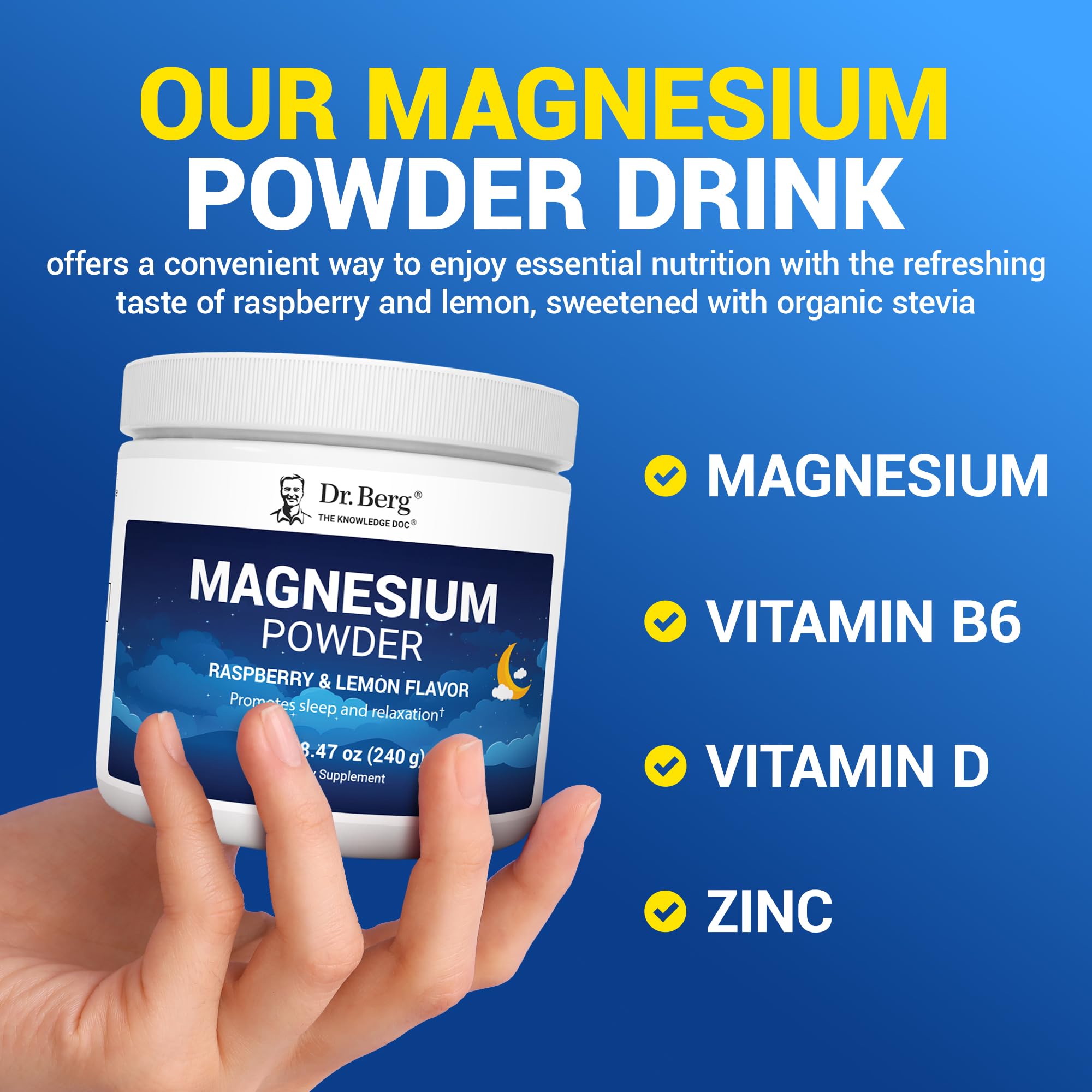 Foto 6 | Glicinato De Magnesio En Polvo Dr. Berg Con Vitamina D3 Y Zinc - Venta Internacional.