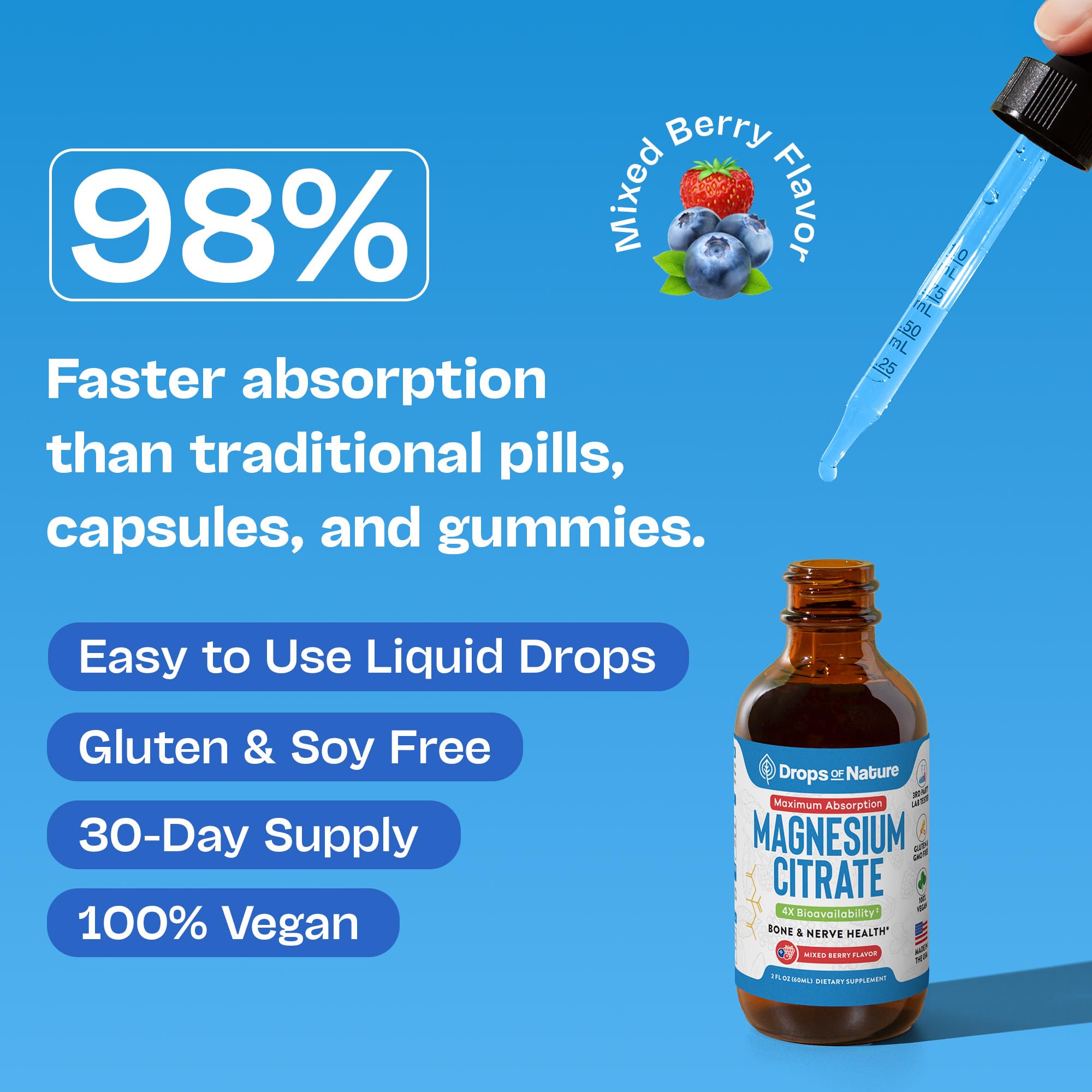Foto 4 pulgar | Suplemento Líquido De Citrato De Magnesio En Gotas  150 Mg  60 Ml  Vegano - Venta Internacional.