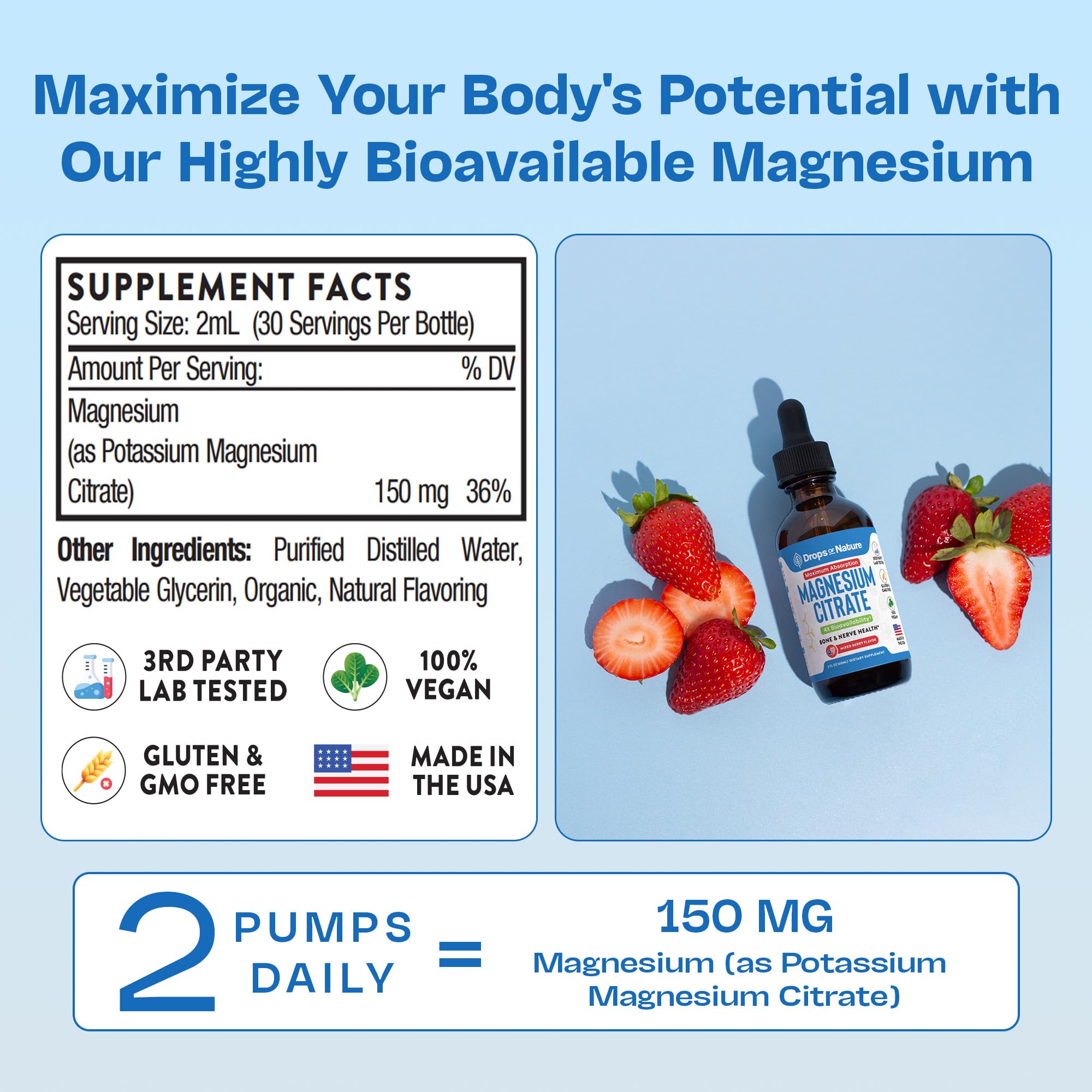 Foto 6 pulgar | Suplemento Líquido De Citrato De Magnesio En Gotas  150 Mg  60 Ml  Vegano - Venta Internacional.