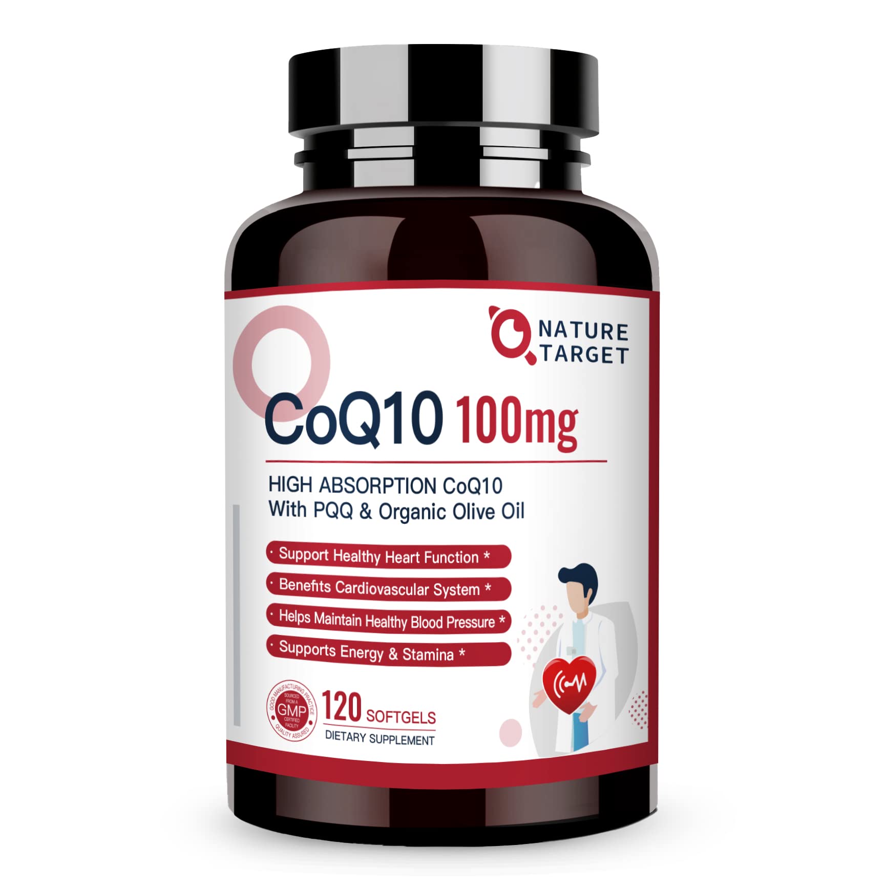 Foto 2 pulgar | Complemente Las Cápsulas Blandas Nature Target Coq10-100 Mg Con 10 Mg De Pqq - Venta Internacional.