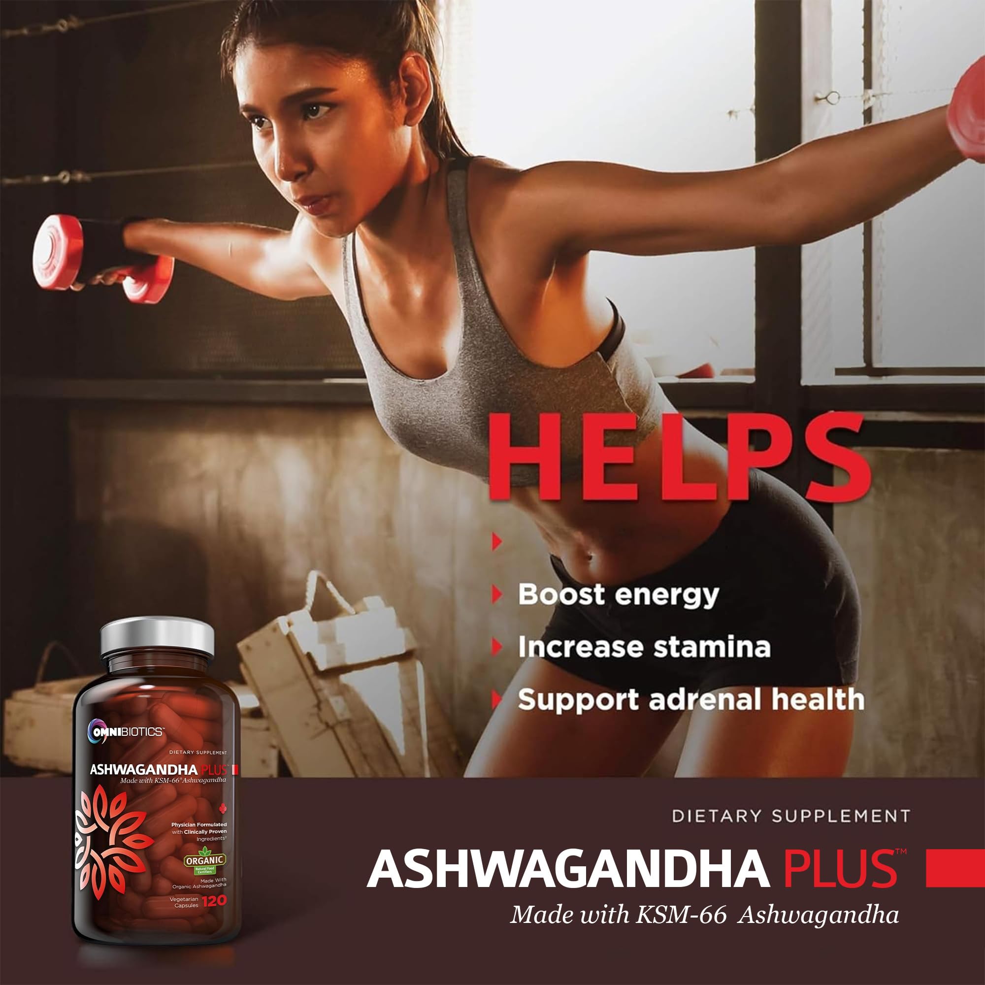 Foto 5 | Suplemento Omnibiotics De Ashwagandha Orgánica 1300 Mg 120 Cápsulas - Venta Internacional.