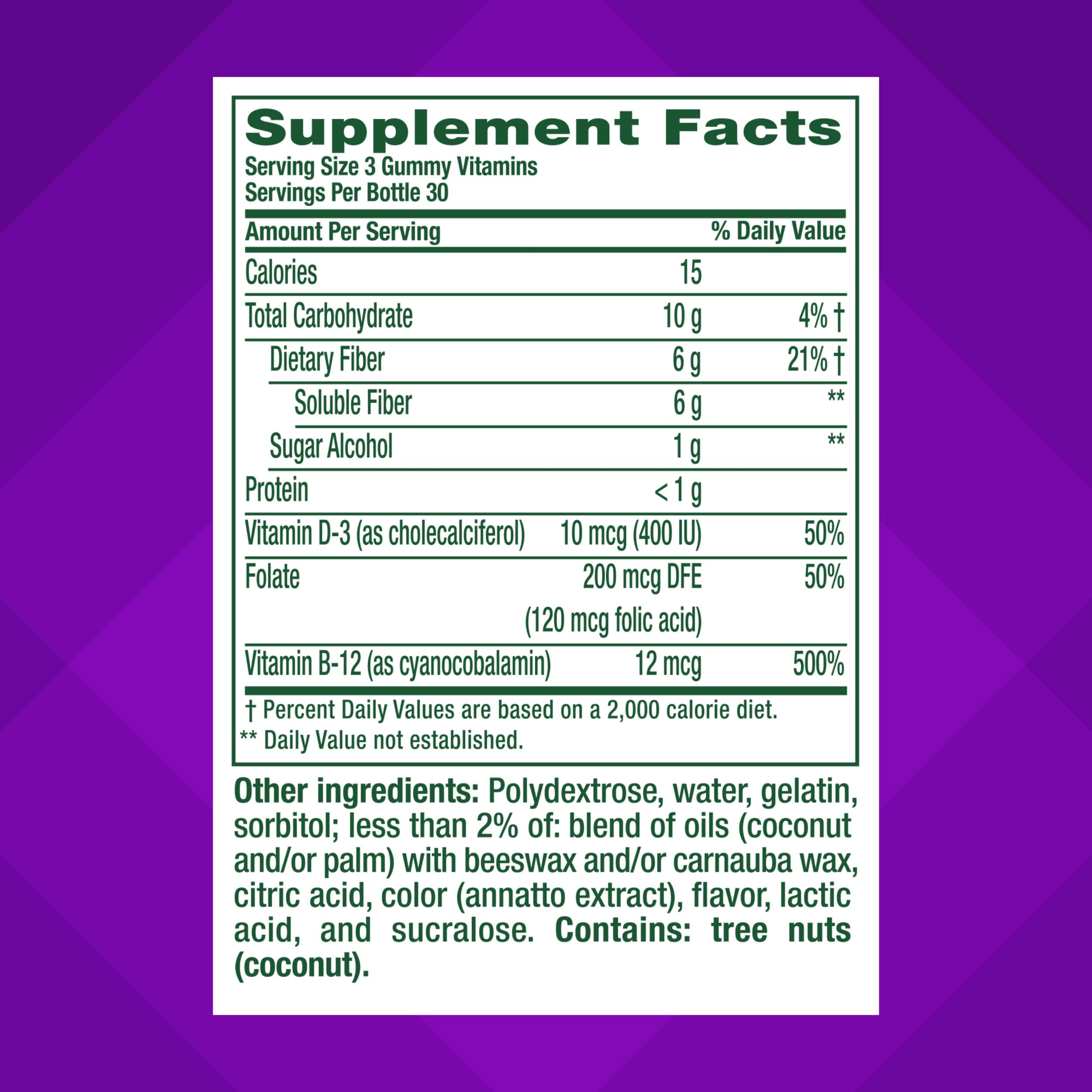 Foto 4 pulgar | Suplemento Vitafusion Glp-1: Fibra De Apoyo Y Vitaminas D Y B12 - Venta Internacional.