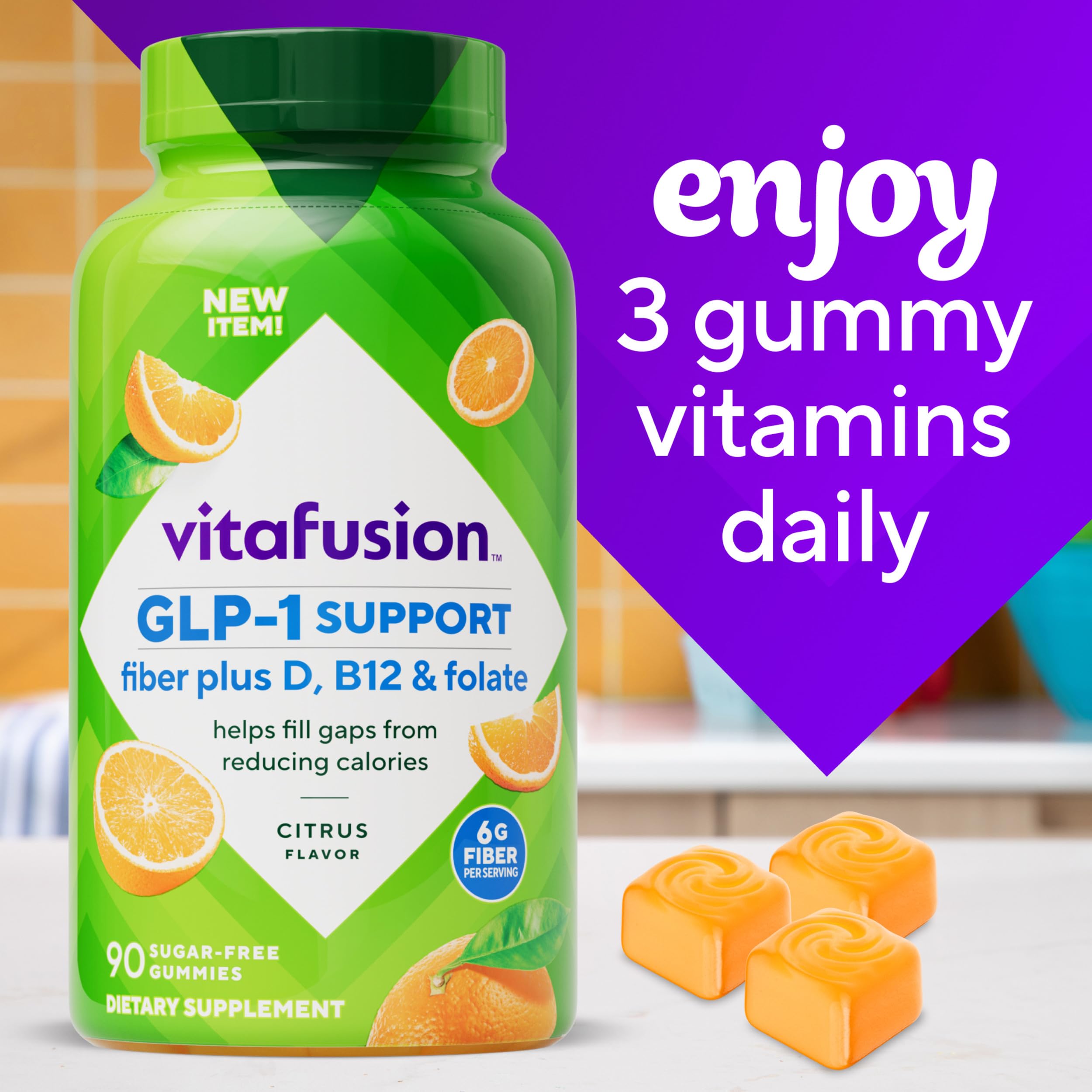 Foto 8 pulgar | Suplemento Vitafusion Glp-1: Fibra De Apoyo Y Vitaminas D Y B12 - Venta Internacional.