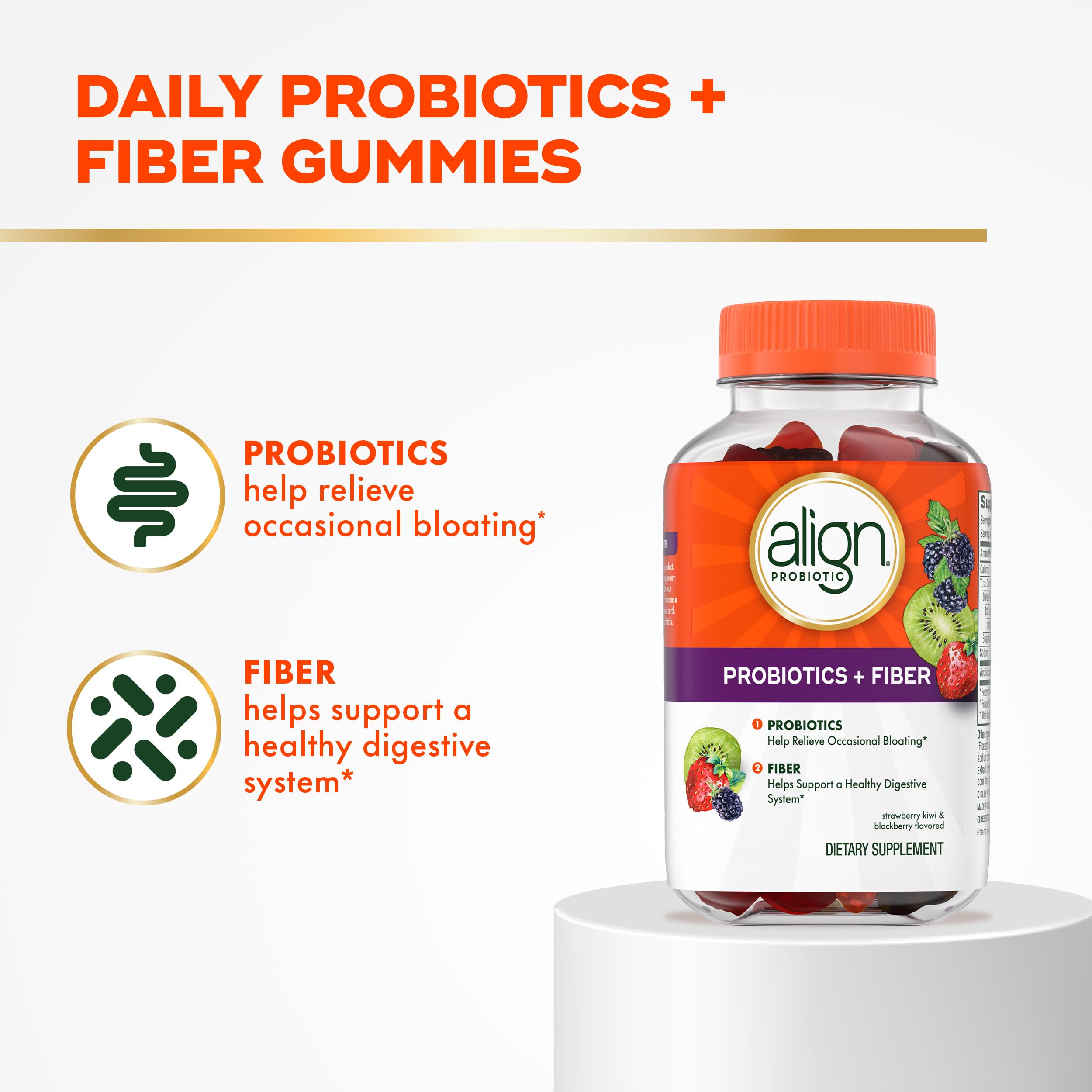 Foto 3 pulgar | Suplemento Align Probiotic + Fiber 90 Gomitas - Venta Internacional.