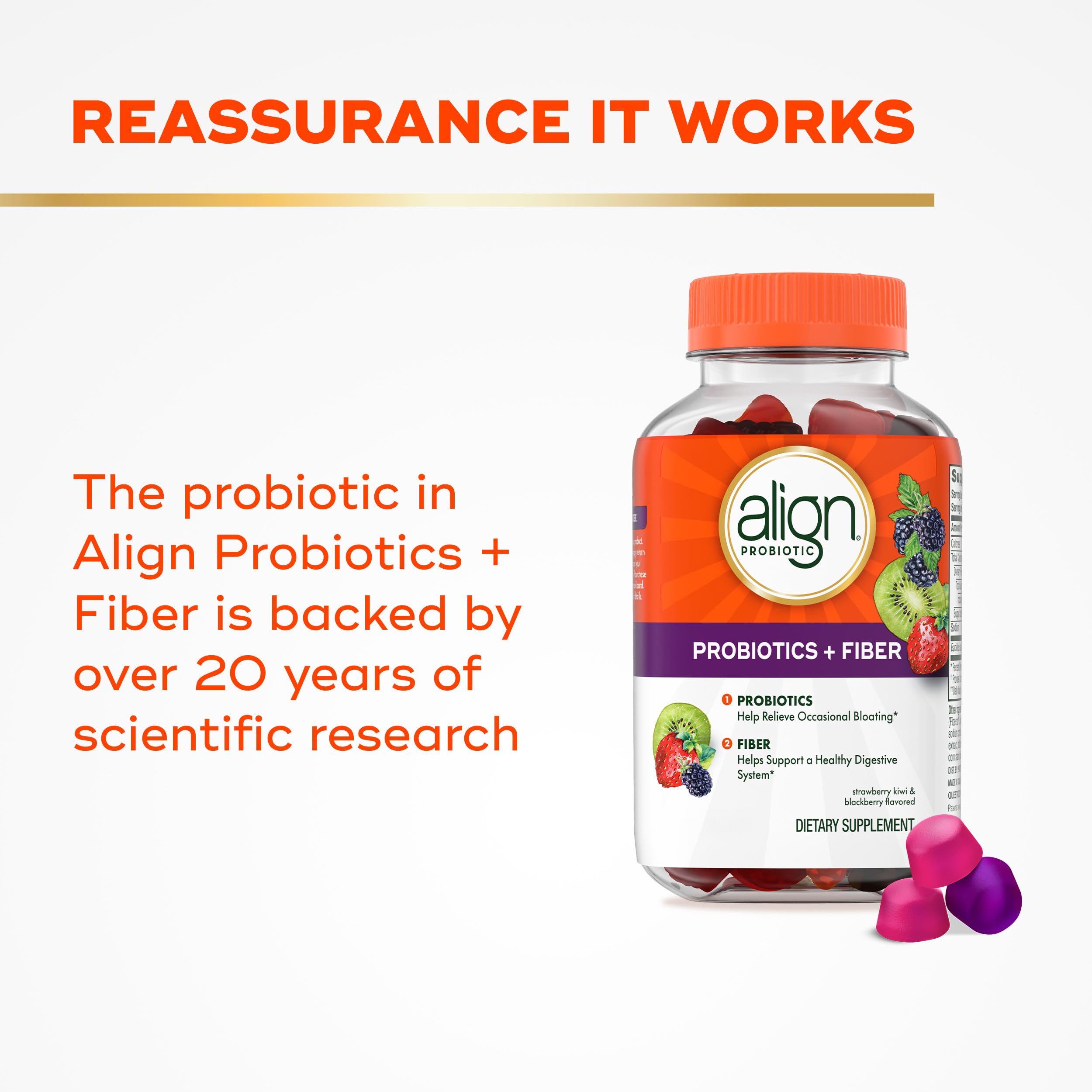 Foto 6 | Suplemento Align Probiotic + Fiber 90 Gomitas - Venta Internacional.