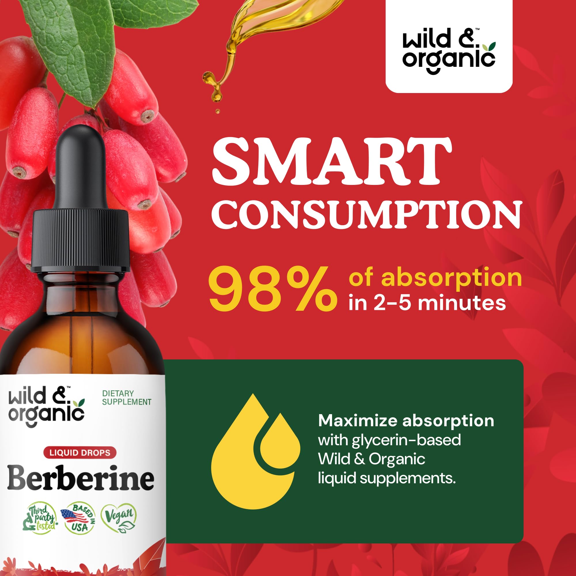 Foto 5 pulgar | Suplemento Líquido De Berberina Silvestre Y Orgánica 15 Ml 500 Mg - Venta Internacional.