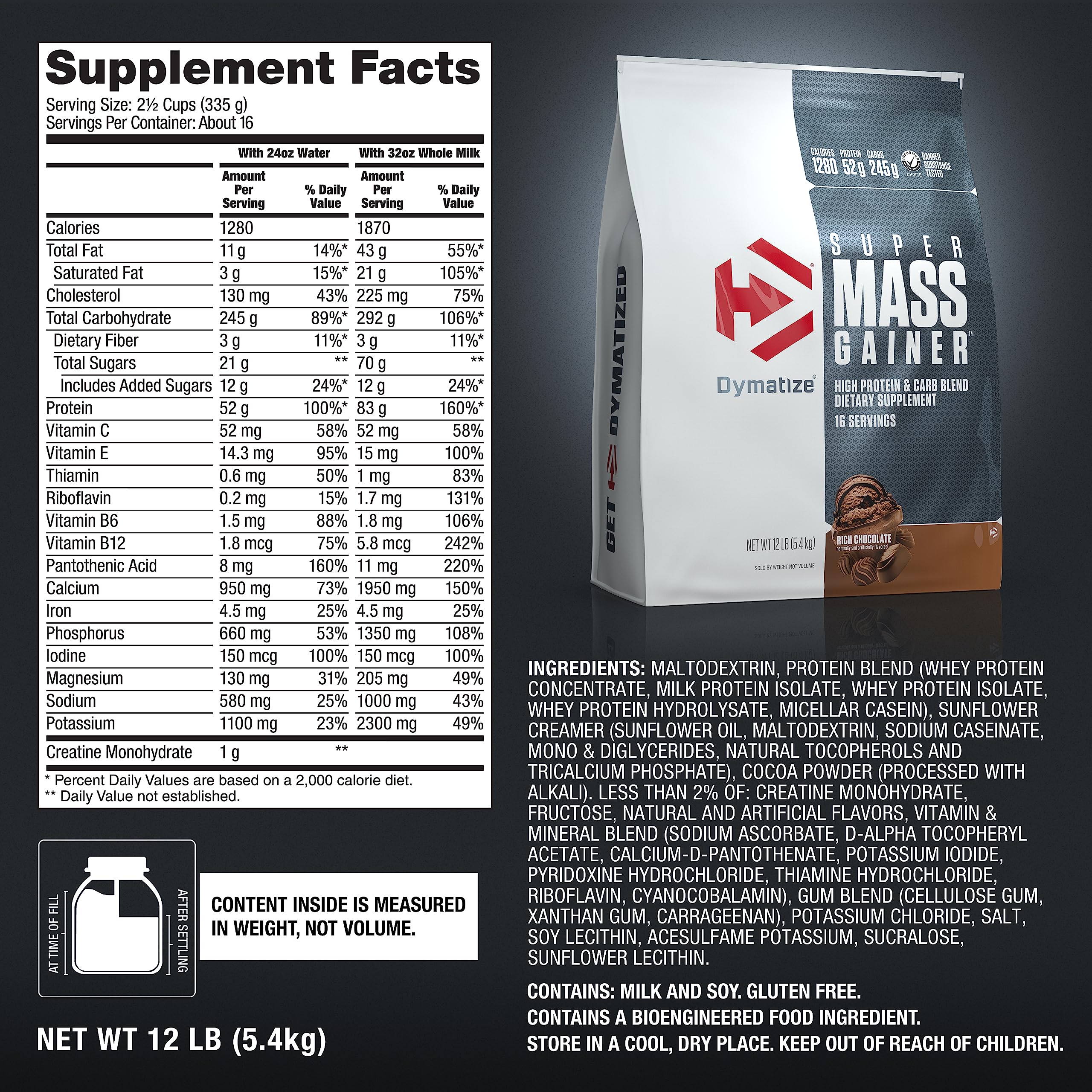 Foto 6 pulgar | Proteína En Polvo Dymatize Super Mass Gainer Rich Chocolate - Venta Internacional.