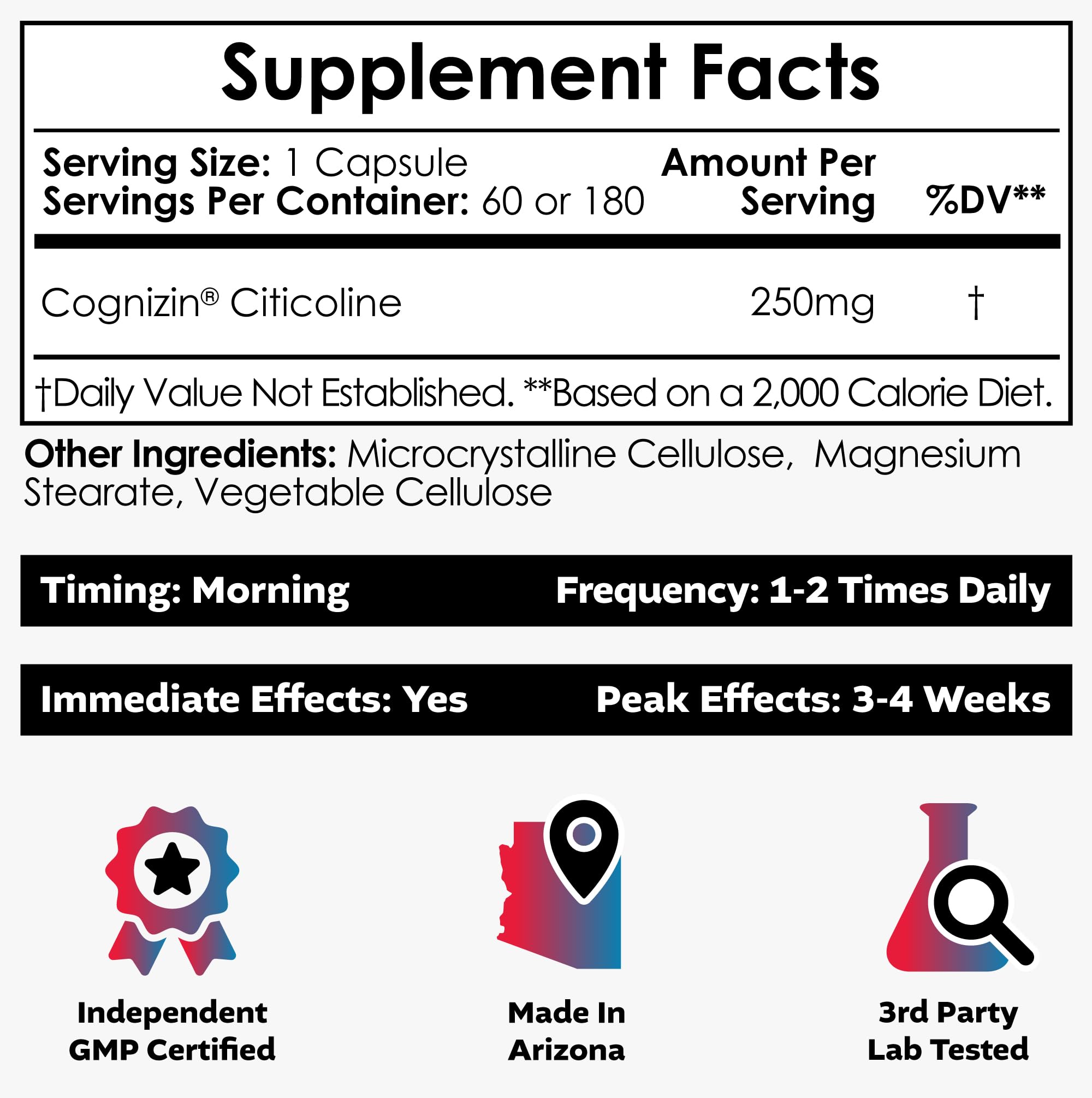 Foto 3 pulgar | Suplemento Nootropics Depot Cognizin Citicolina 60 Cápsulas - Venta Internacional.