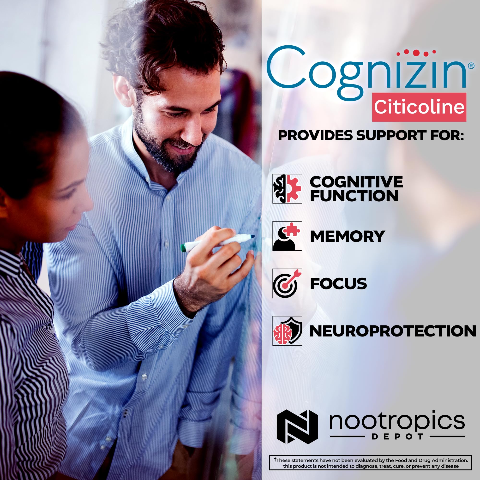 Foto 5 pulgar | Suplemento Nootropics Depot Cognizin Citicolina 60 Cápsulas - Venta Internacional.