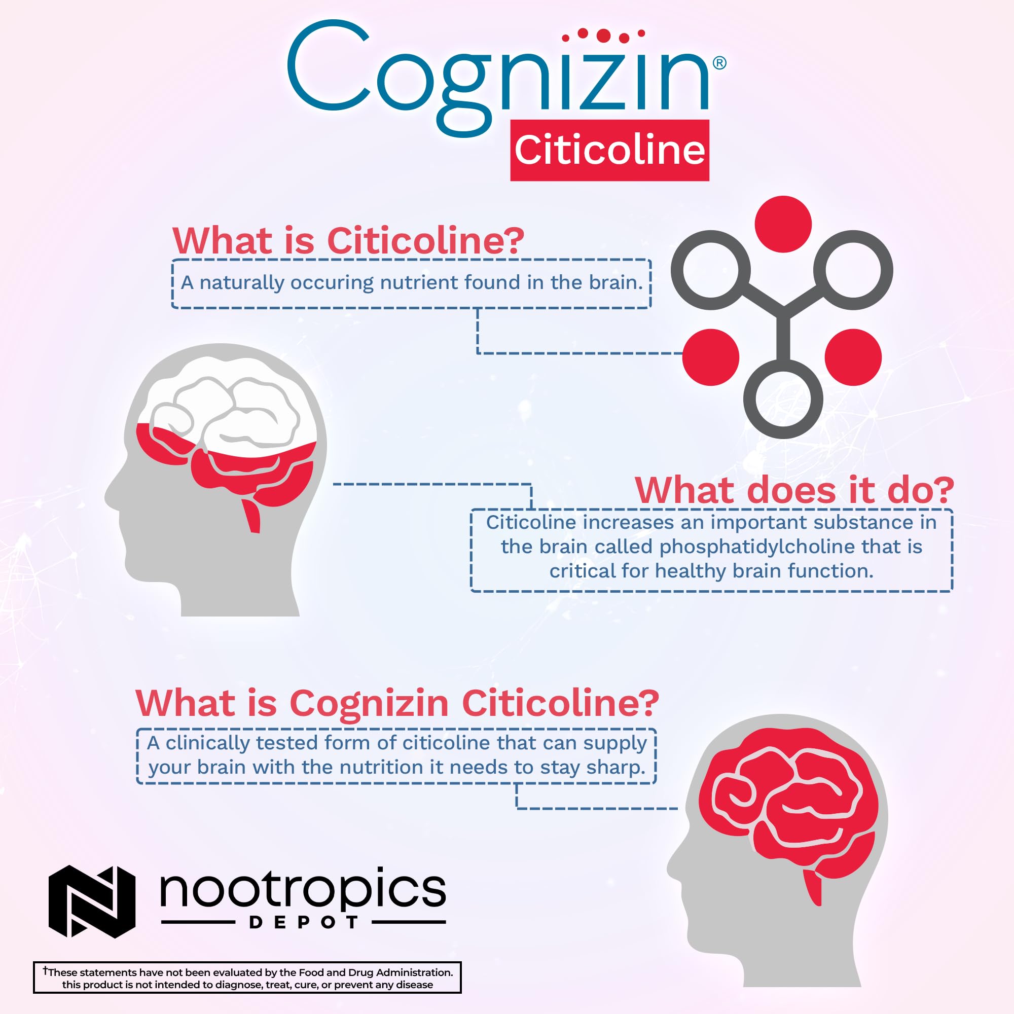 Foto 6 pulgar | Suplemento Nootropics Depot Cognizin Citicolina 60 Cápsulas - Venta Internacional.